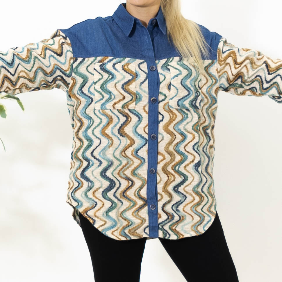 Rena bomulds jakke, Denim