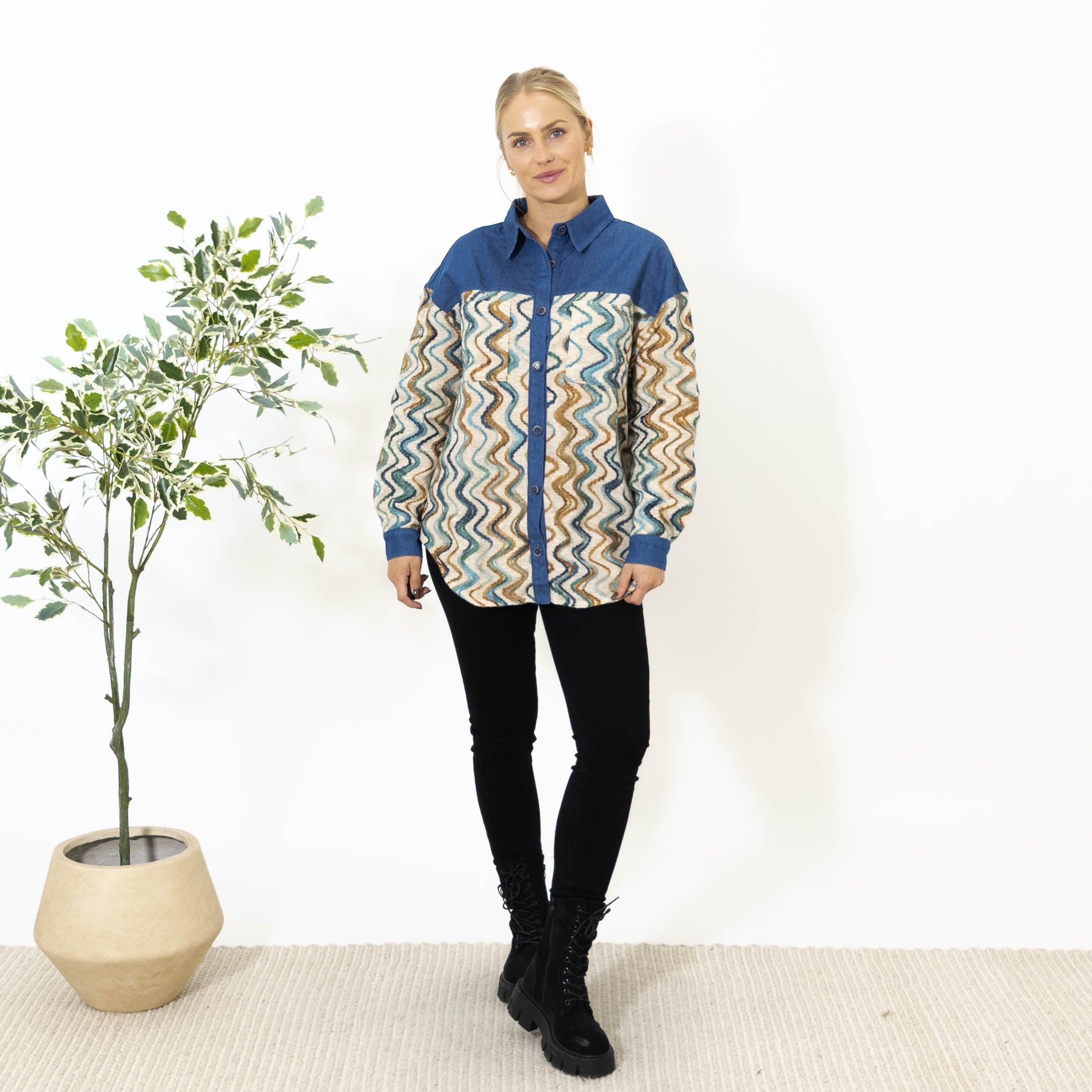 Rena bomulds jakke, Denim