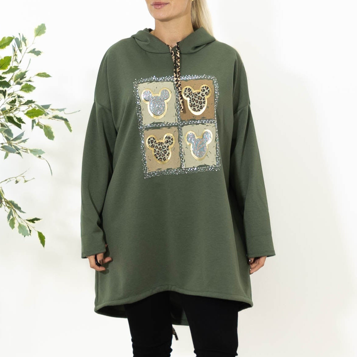 Noreen sweatshirt m. hoodie, Khaki