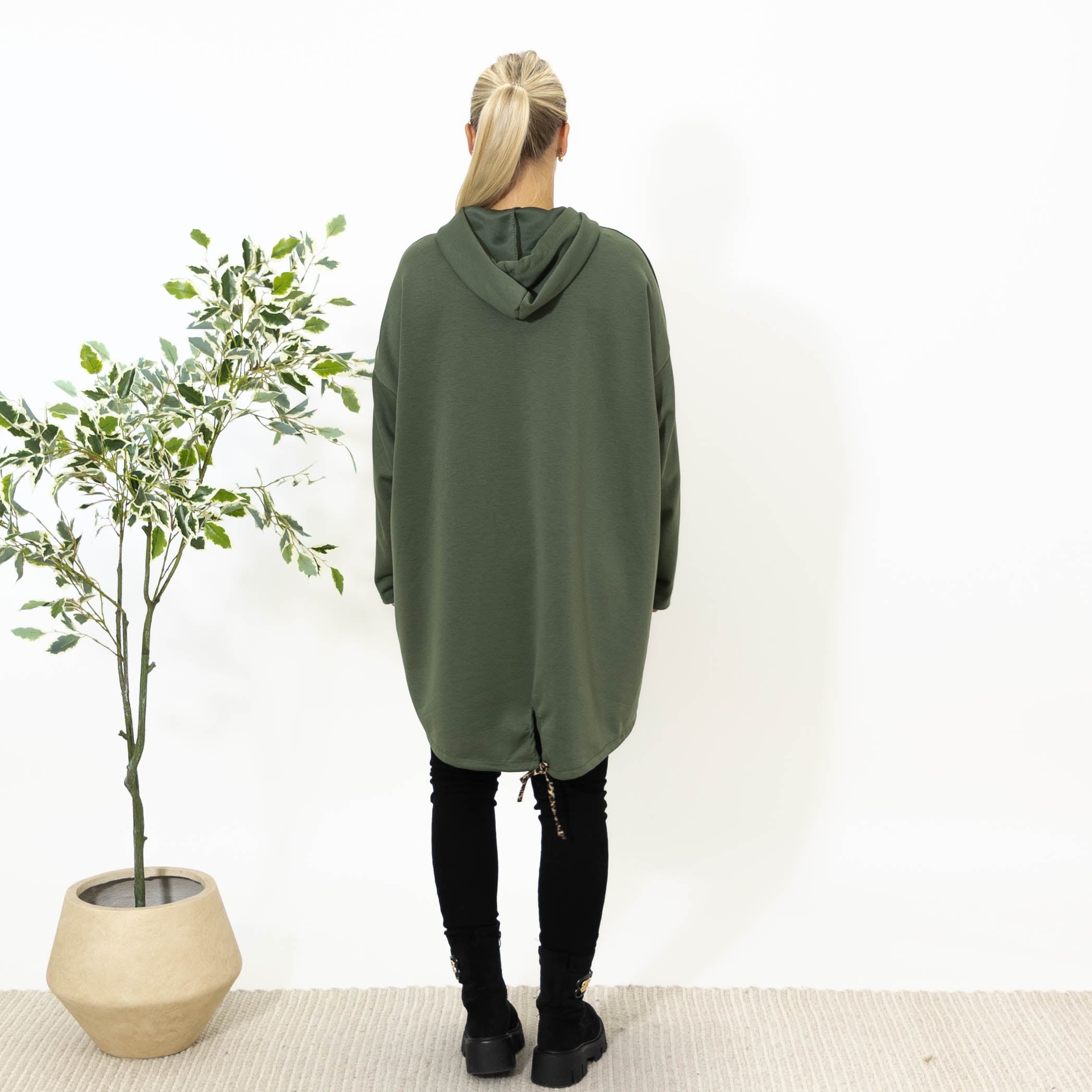 Noreen sweatshirt m. hoodie, Khaki