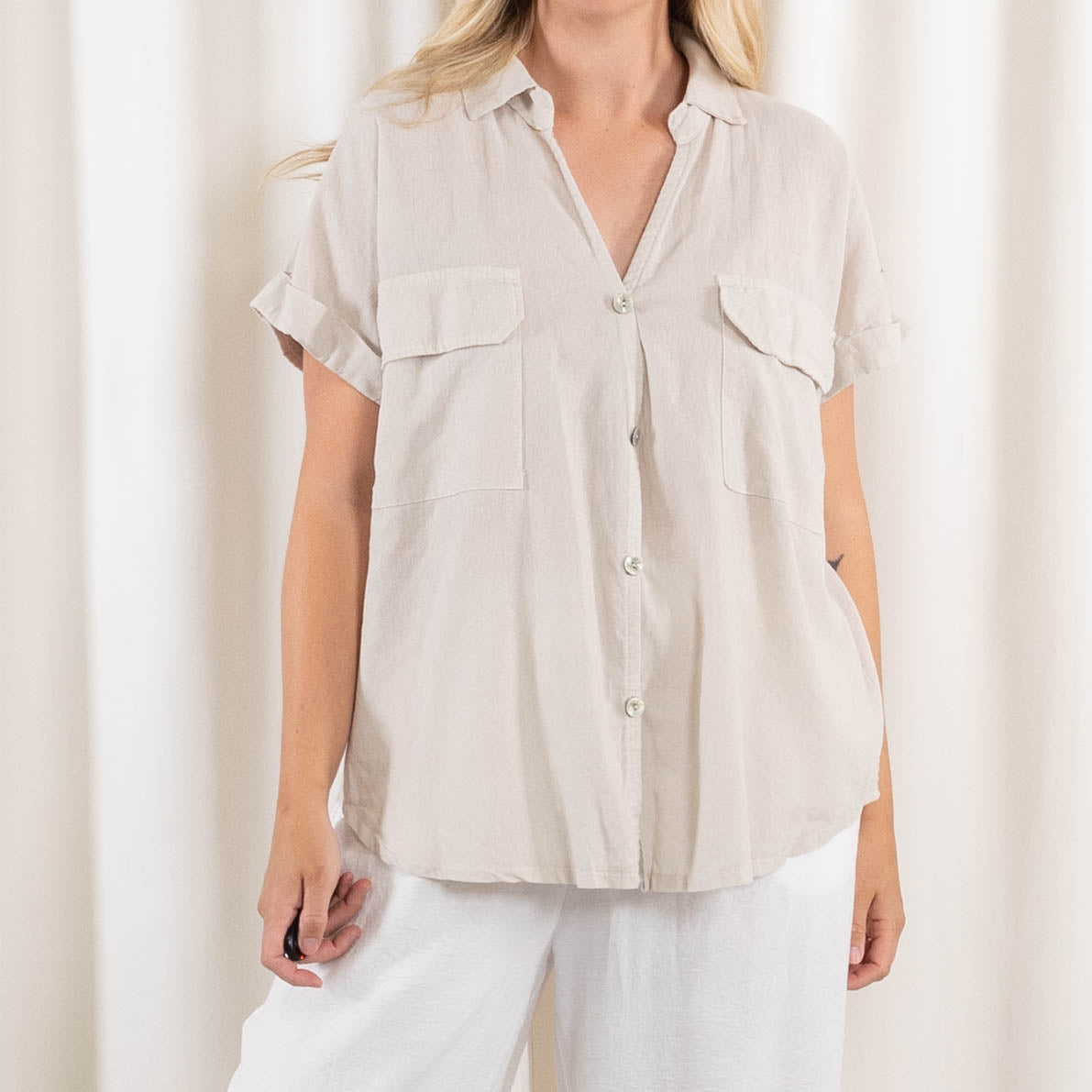 Lucia skjorte, Beige