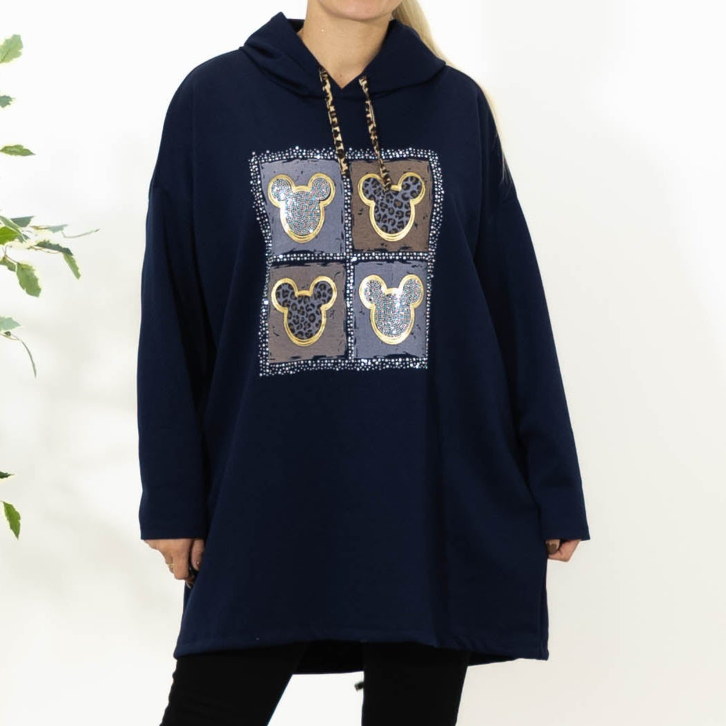 Noreen sweatshirt m. hoodie, Navy