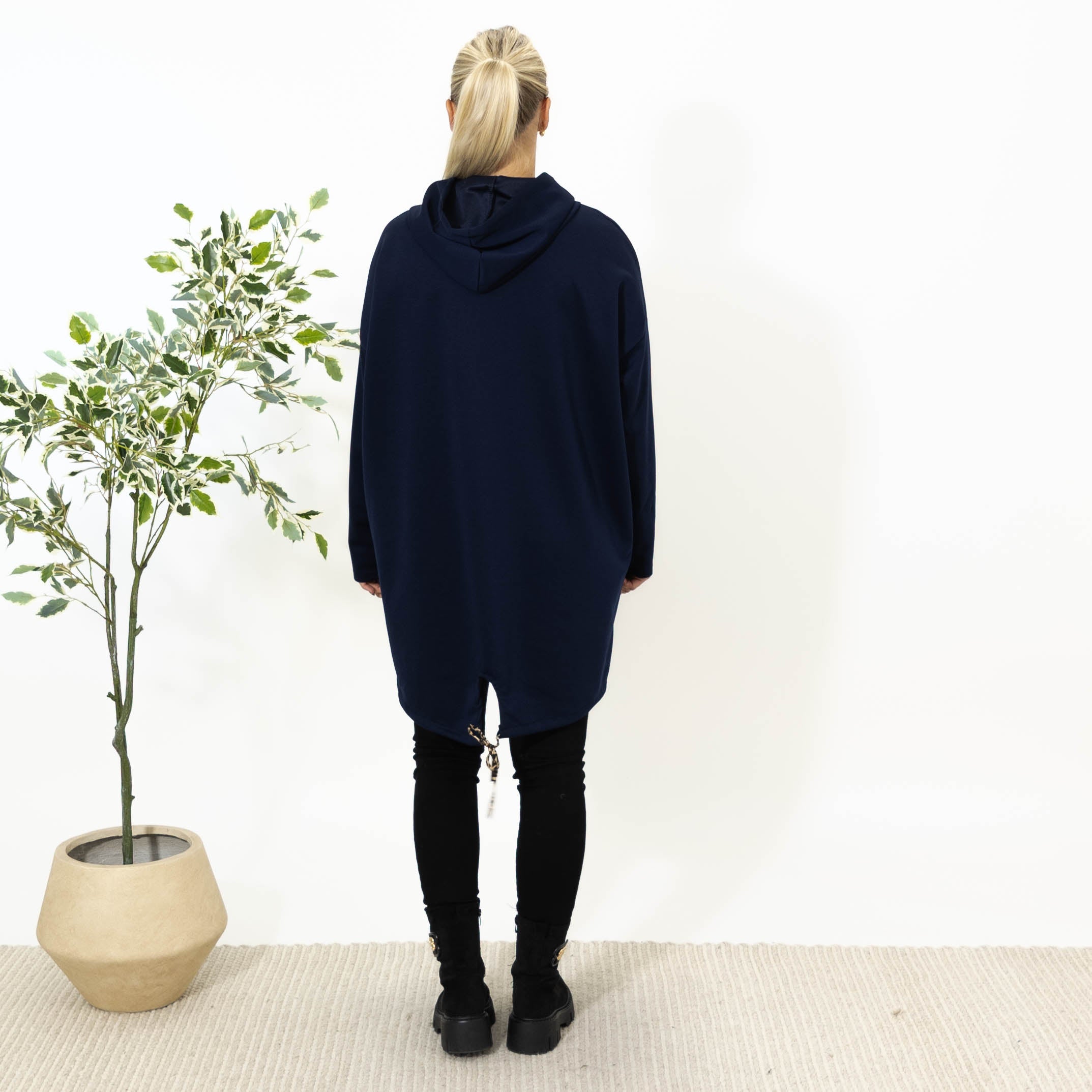Noreen sweatshirt m. hoodie, Navy
