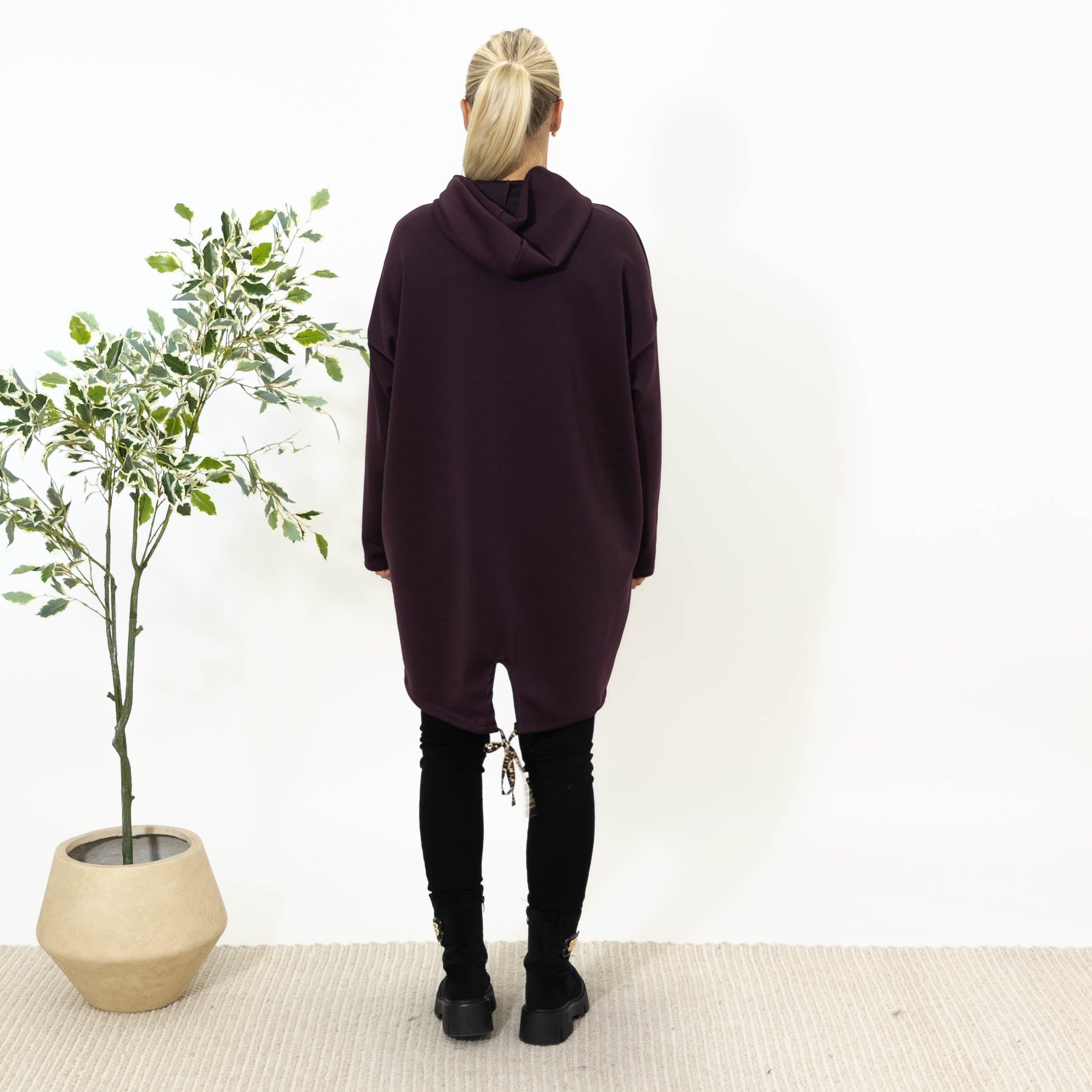 Noreen sweatshirt m. hoodie, Lilla