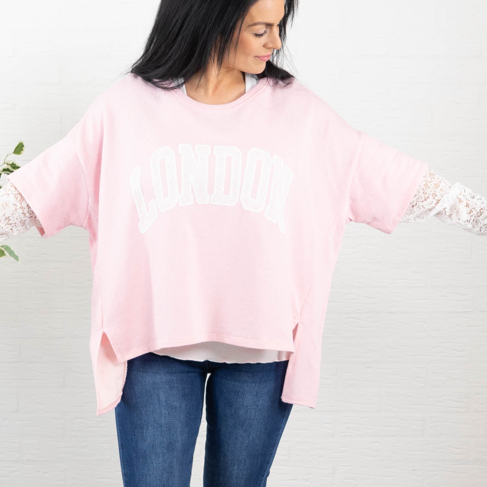 London sweatshirt, Lyserød