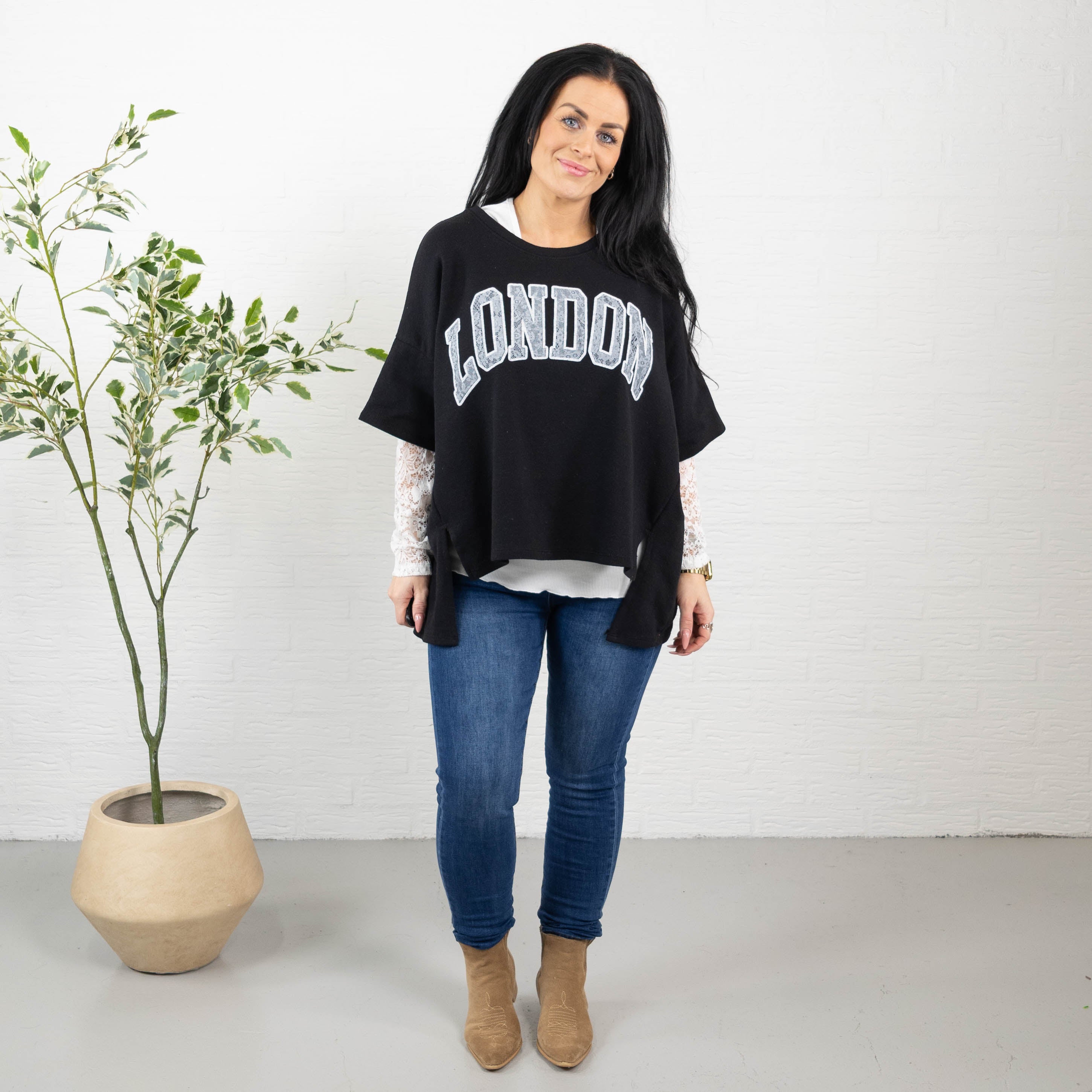 London sweatshirt, Sort