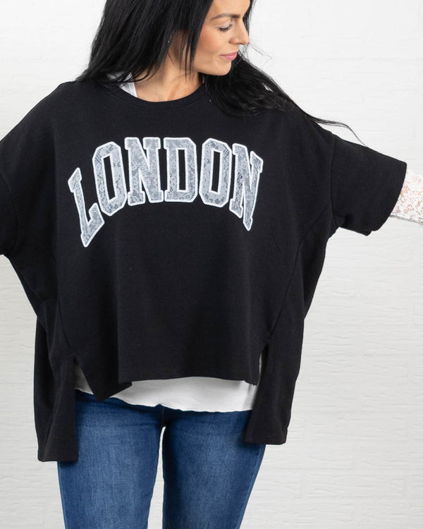 London sweatshirt, Sort