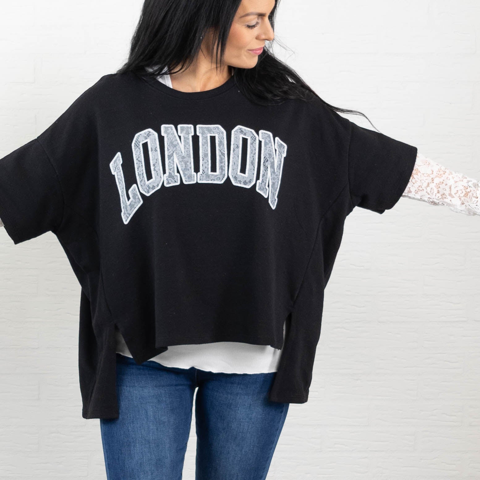 London sweatshirt, Sort