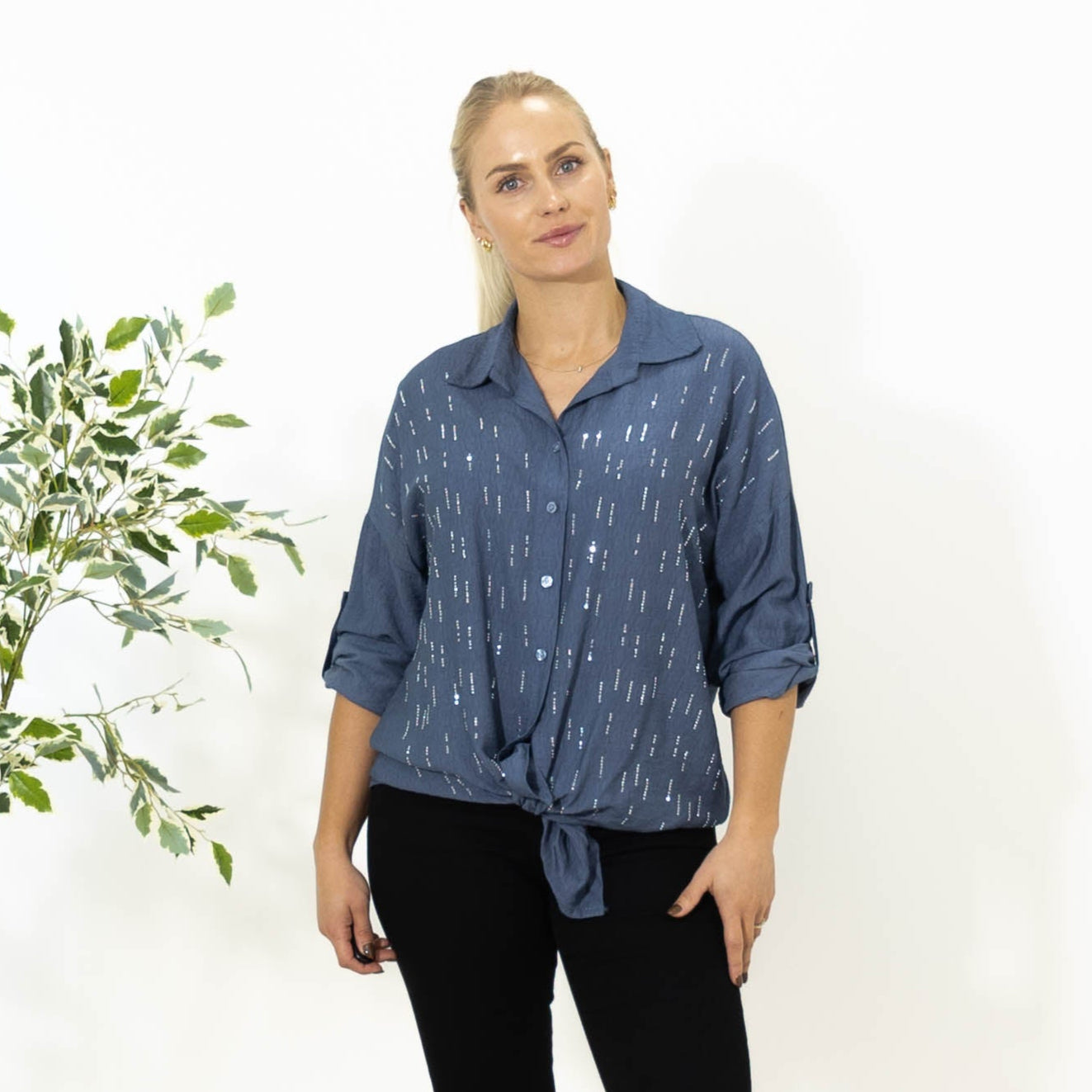Jana skjorte, Dueblå