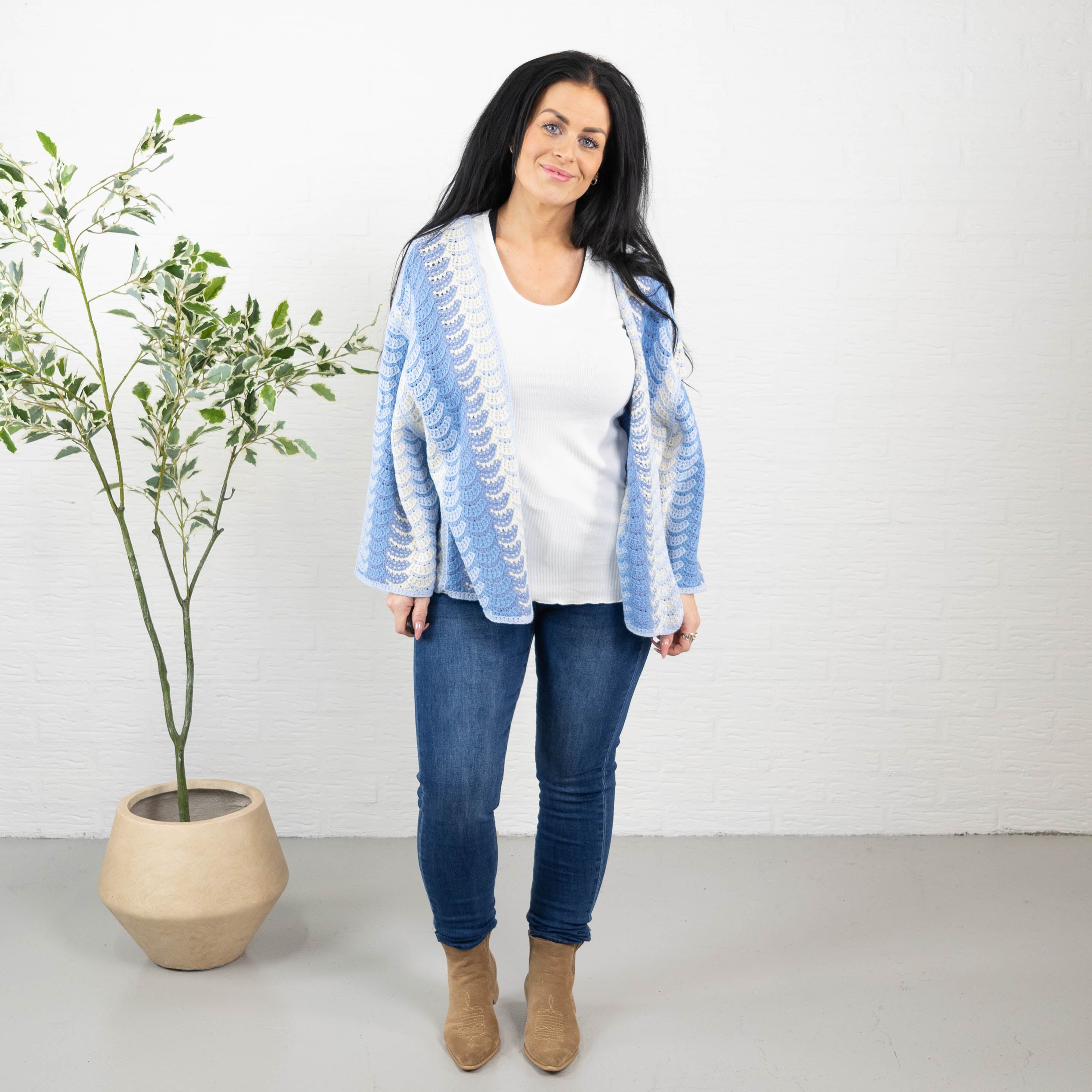 Jonna cardigan, Blå