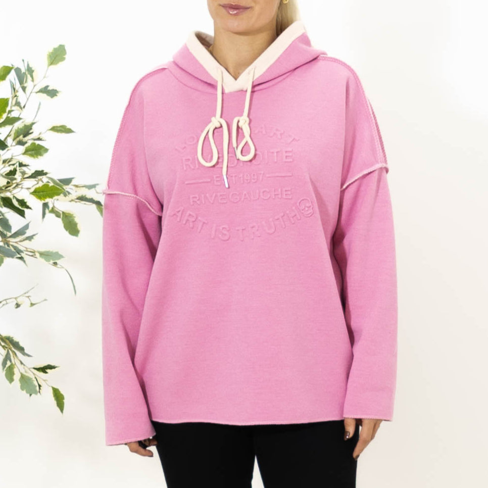 Hilda sweatshirt m. hoodie, Pink