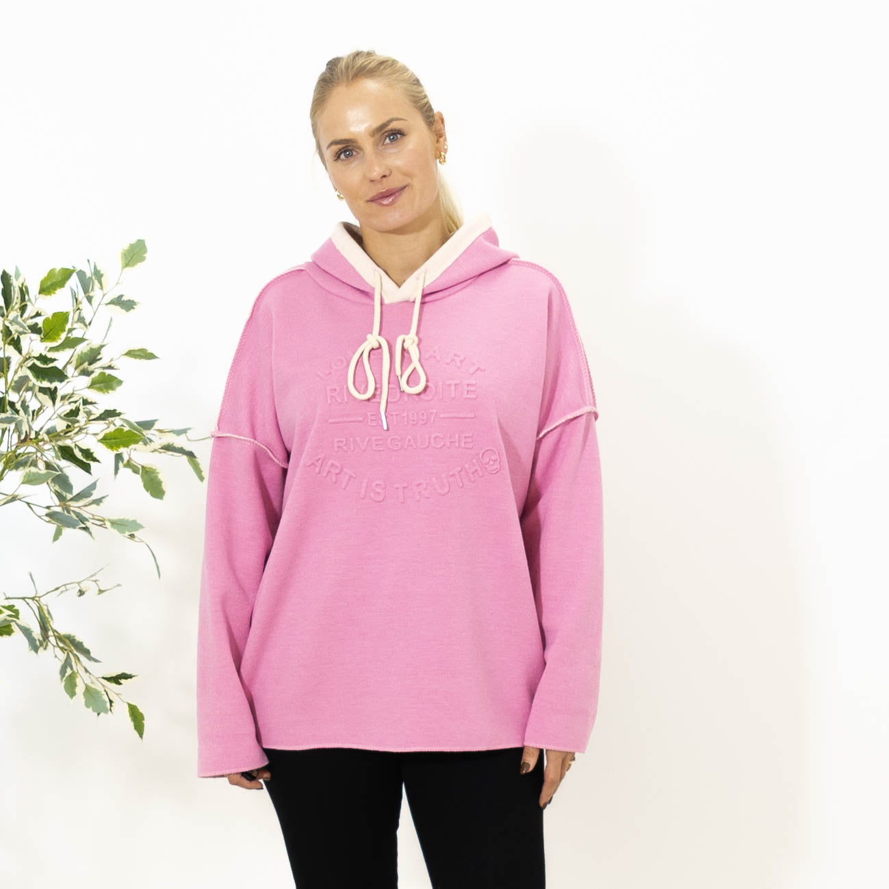Hilda sweatshirt m. hoodie, Pink