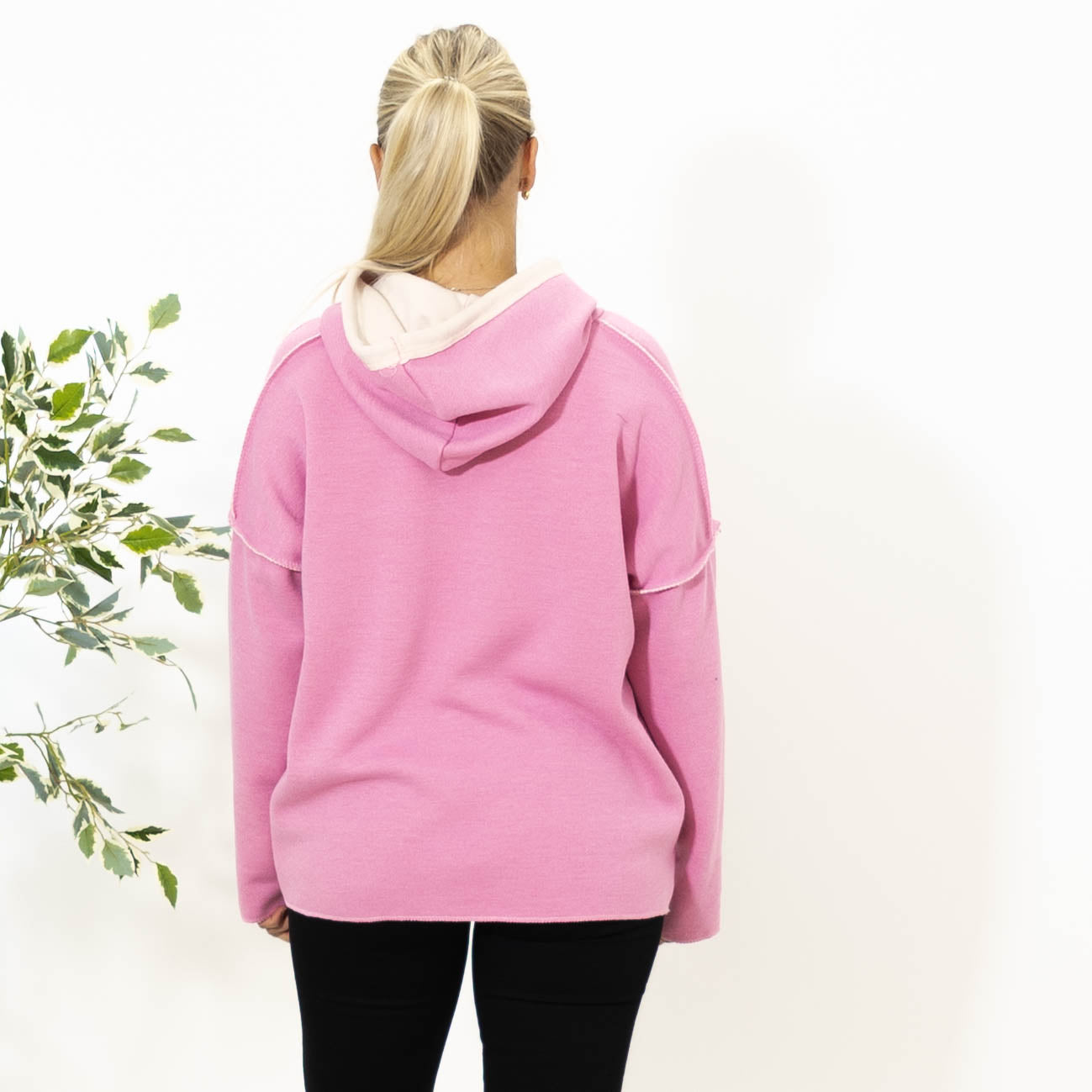 Hilda sweatshirt m. hoodie, Pink