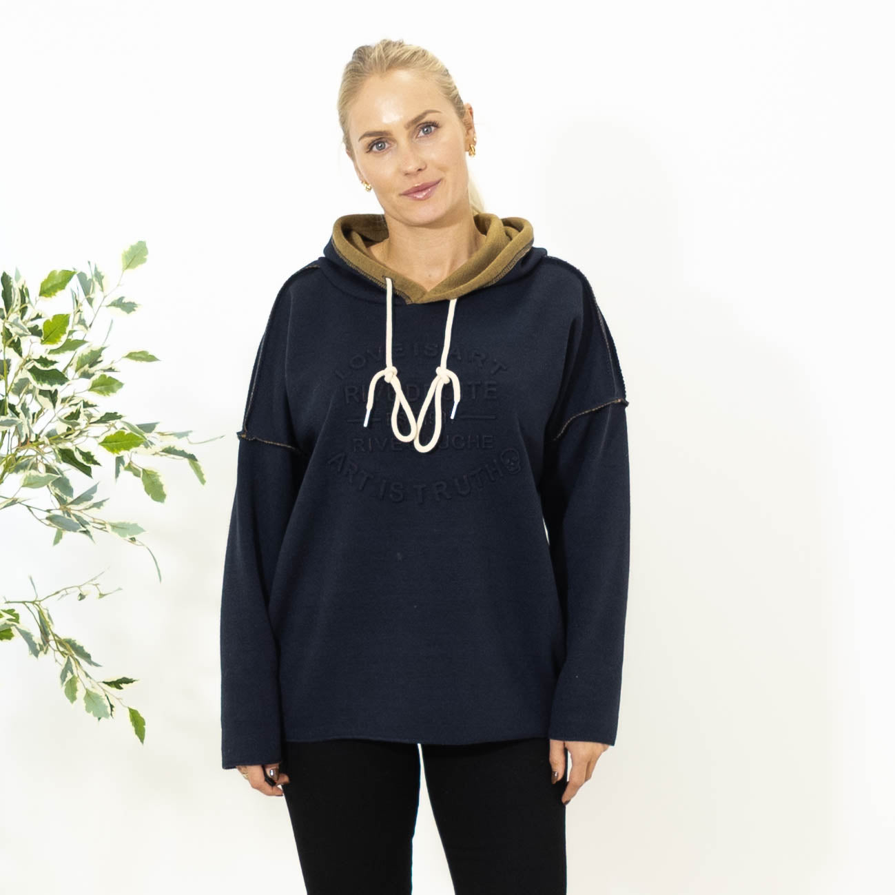 Hilda sweatshirt m. hoodie, Navy