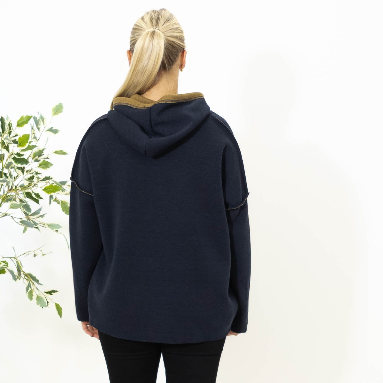 Hilda sweatshirt m. hoodie, Navy