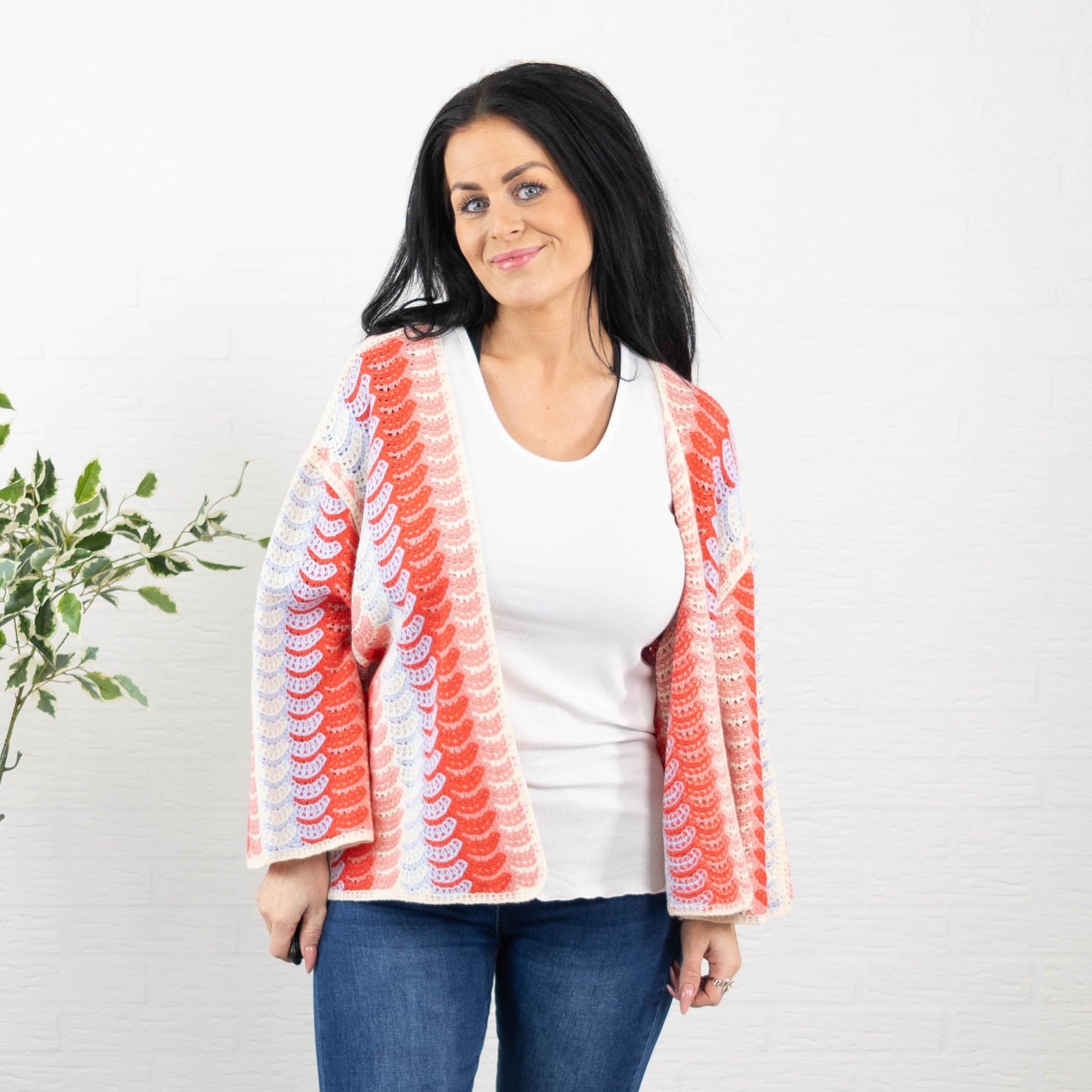 Jonna cardigan, Rød