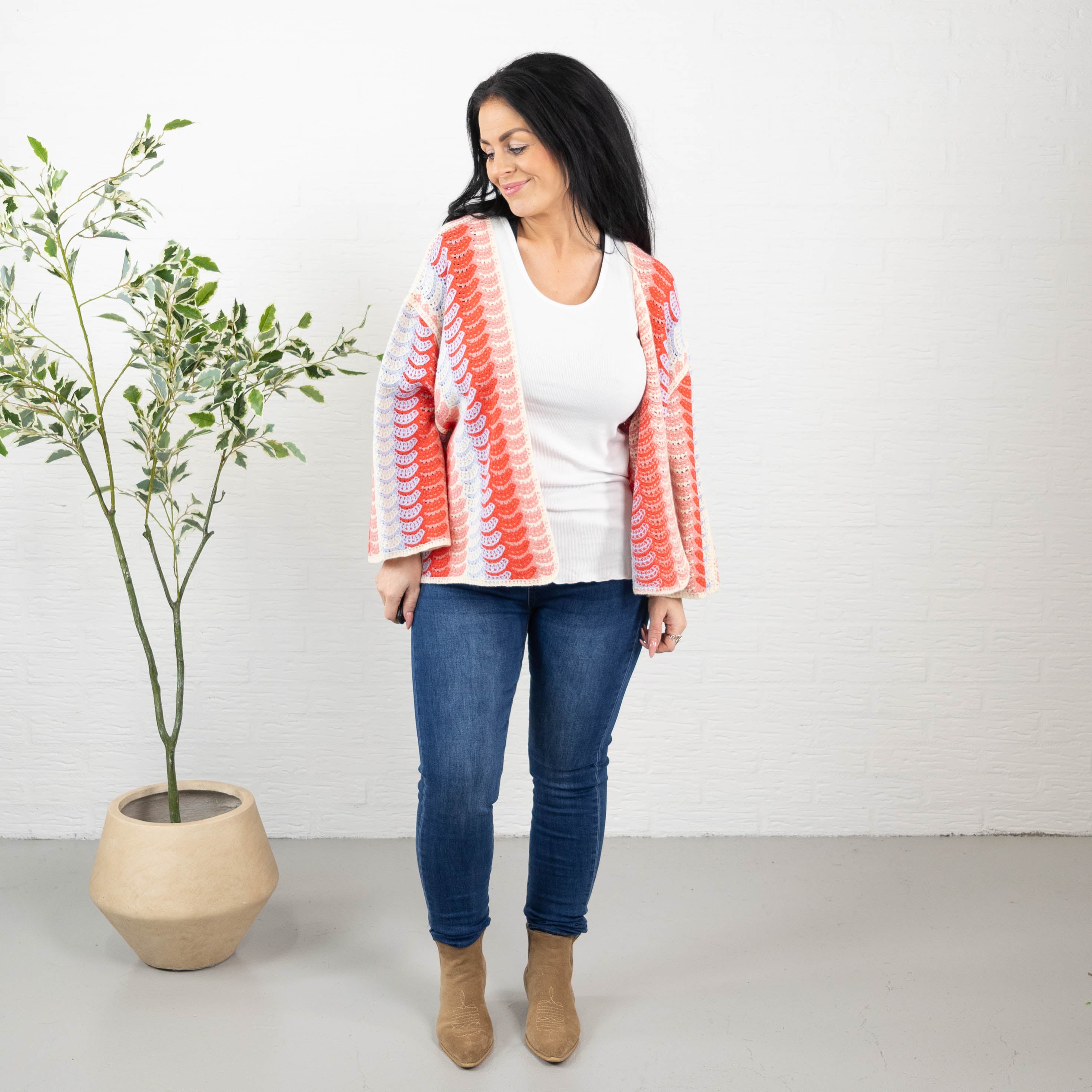 Jonna cardigan, Rød