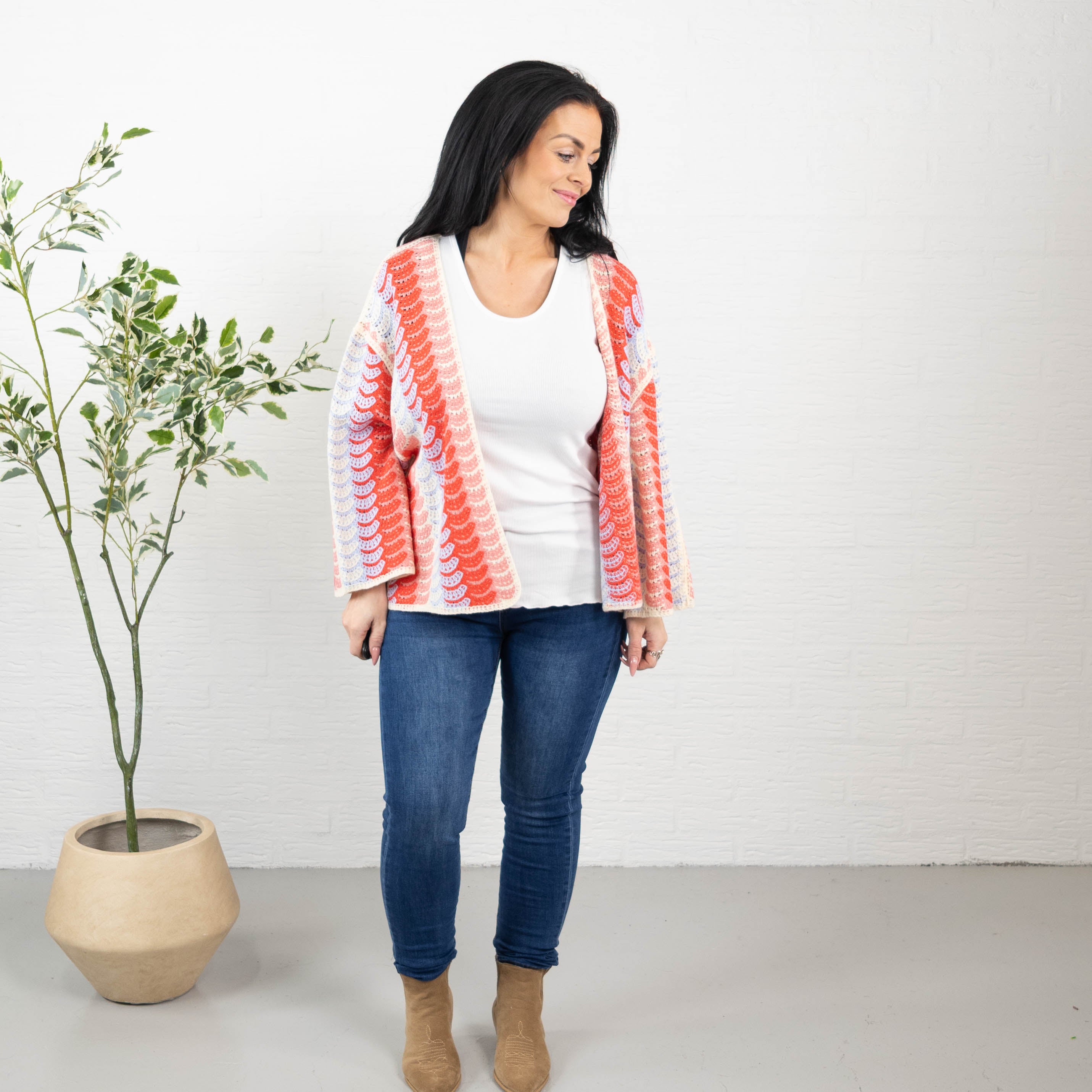 Jonna cardigan, Rød