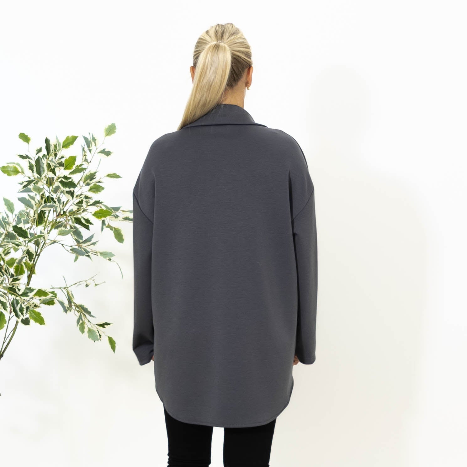 Roxana gennemknappet skjorte, Grå