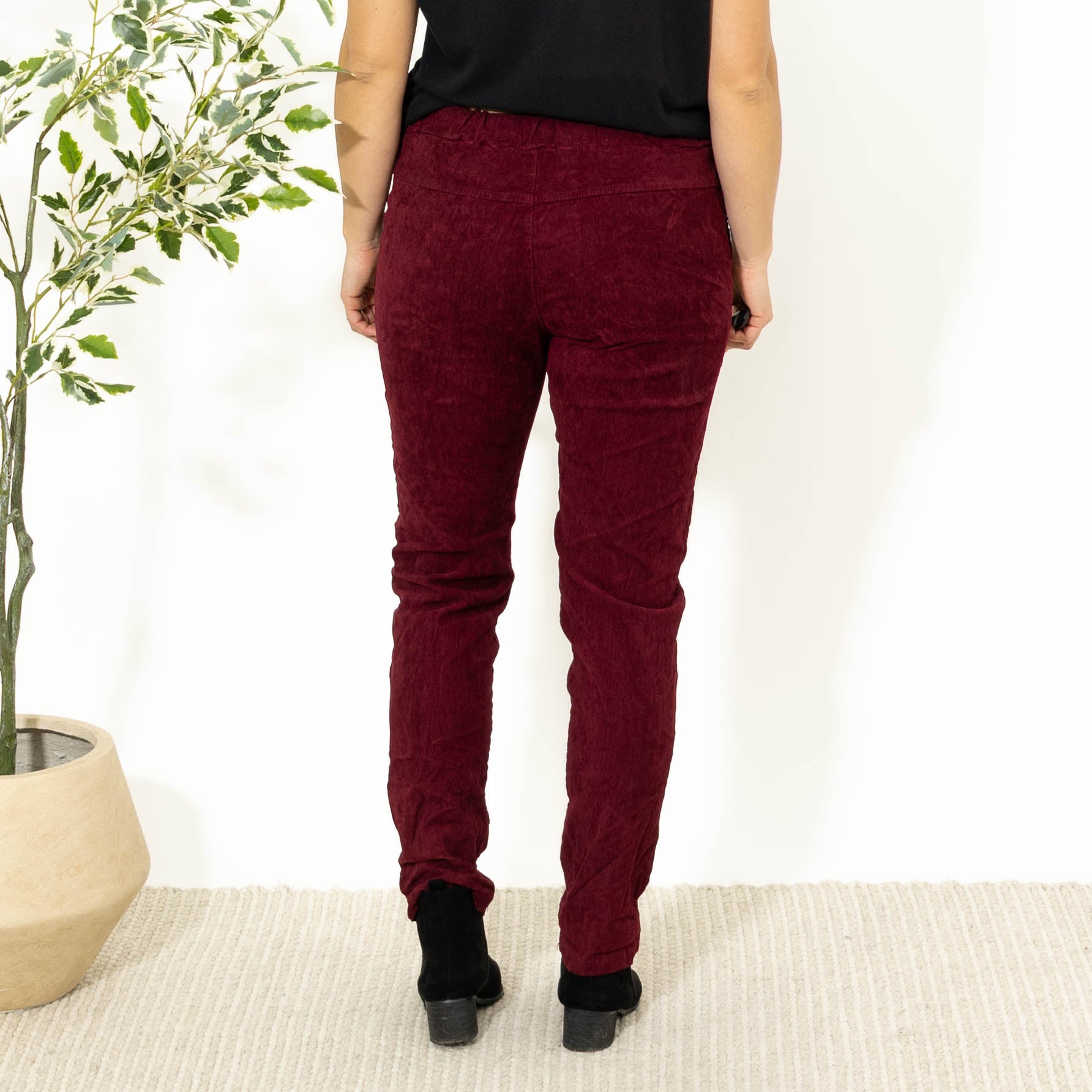 Noemi stonewashed bukser, Bordeaux