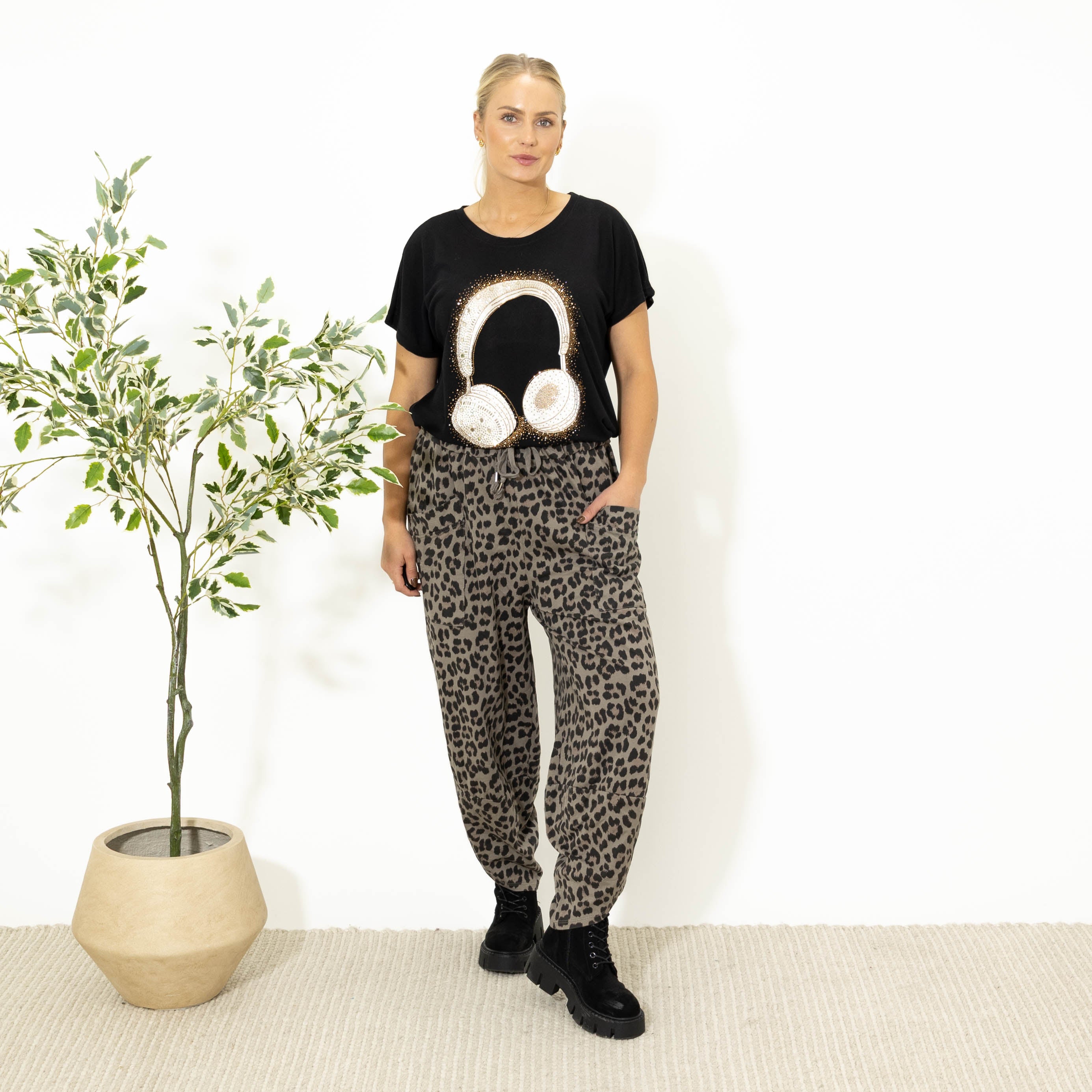 Katrin baggy bukser, Taupe