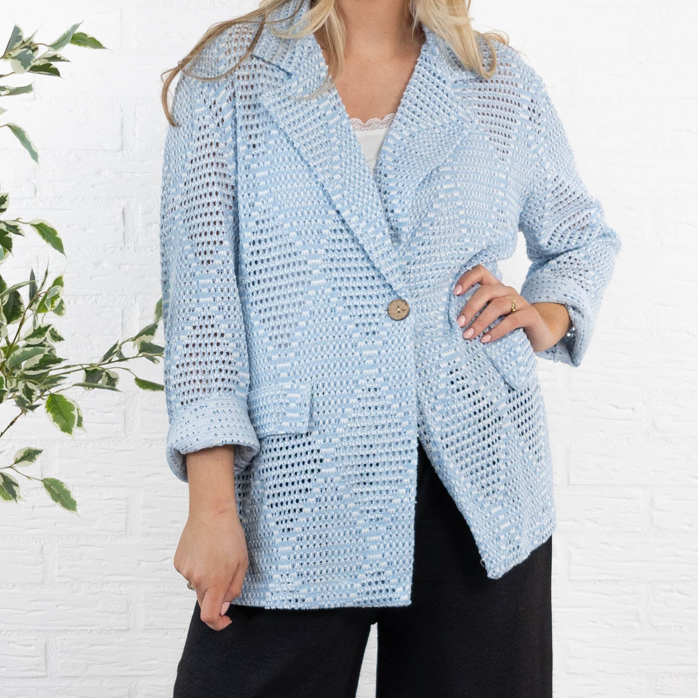 Pauline habitjakke, Lyseblå