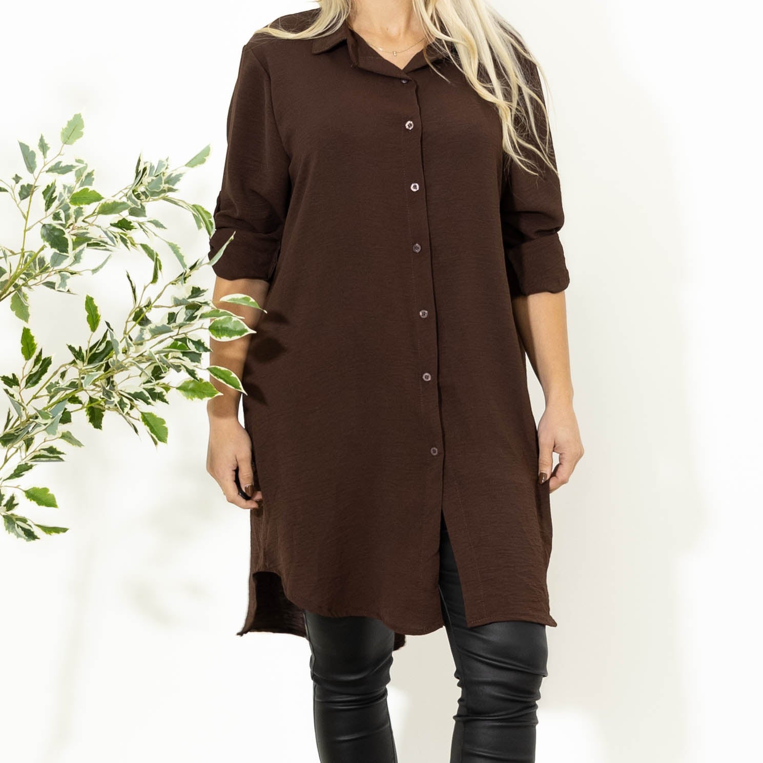 Betty bubblechiffon skjorte, Choko