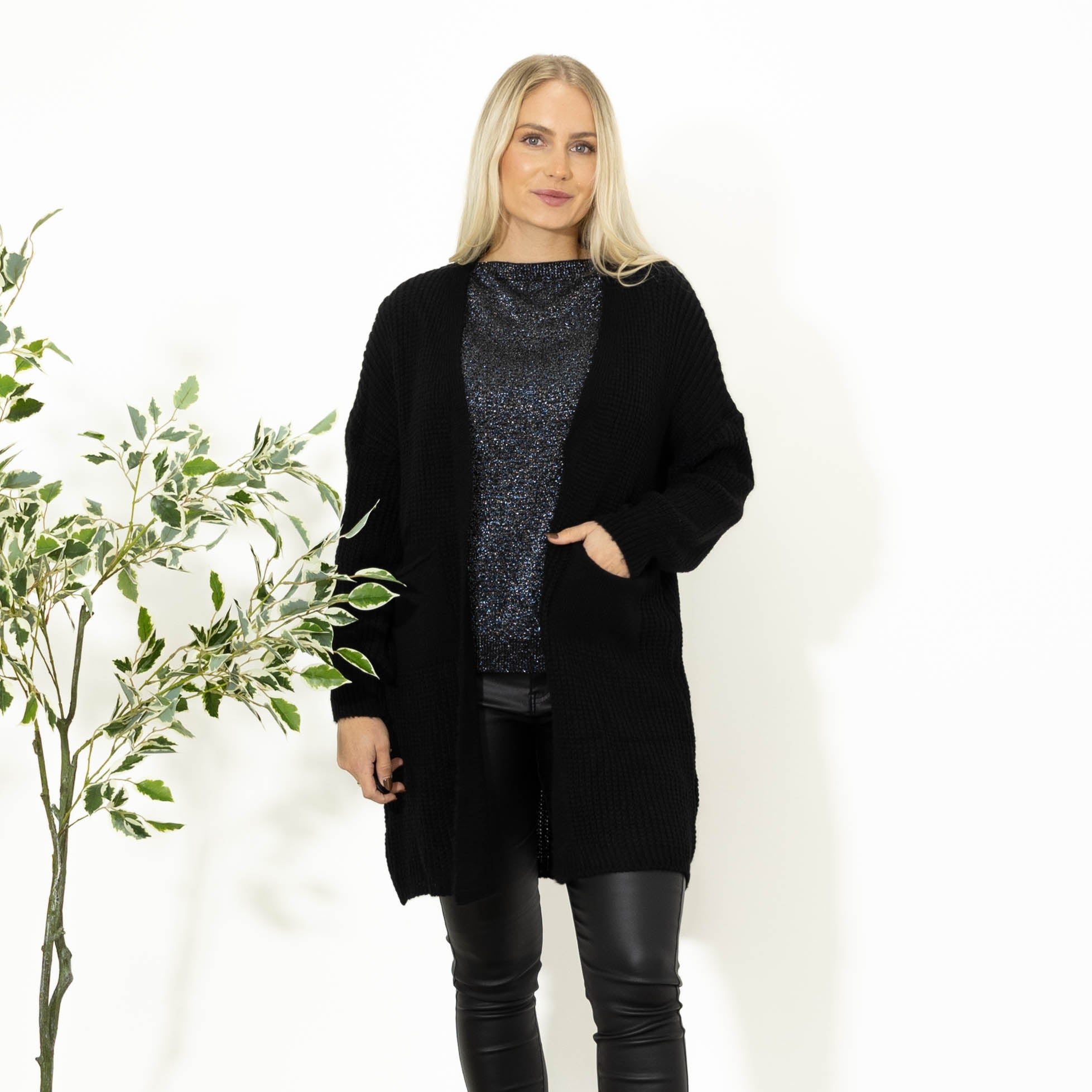 Katja strikcardigan, Sort