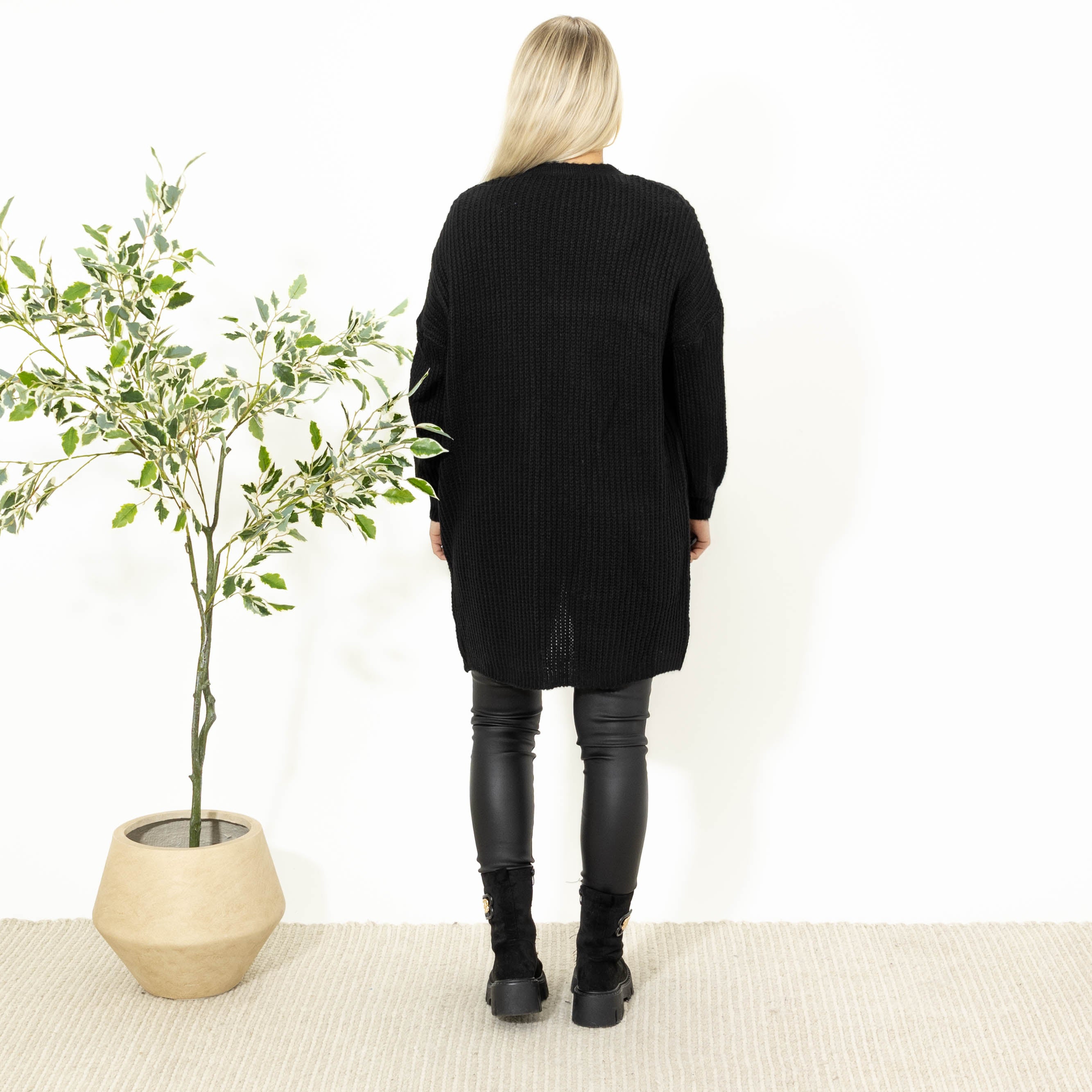 Katja strikcardigan, Sort