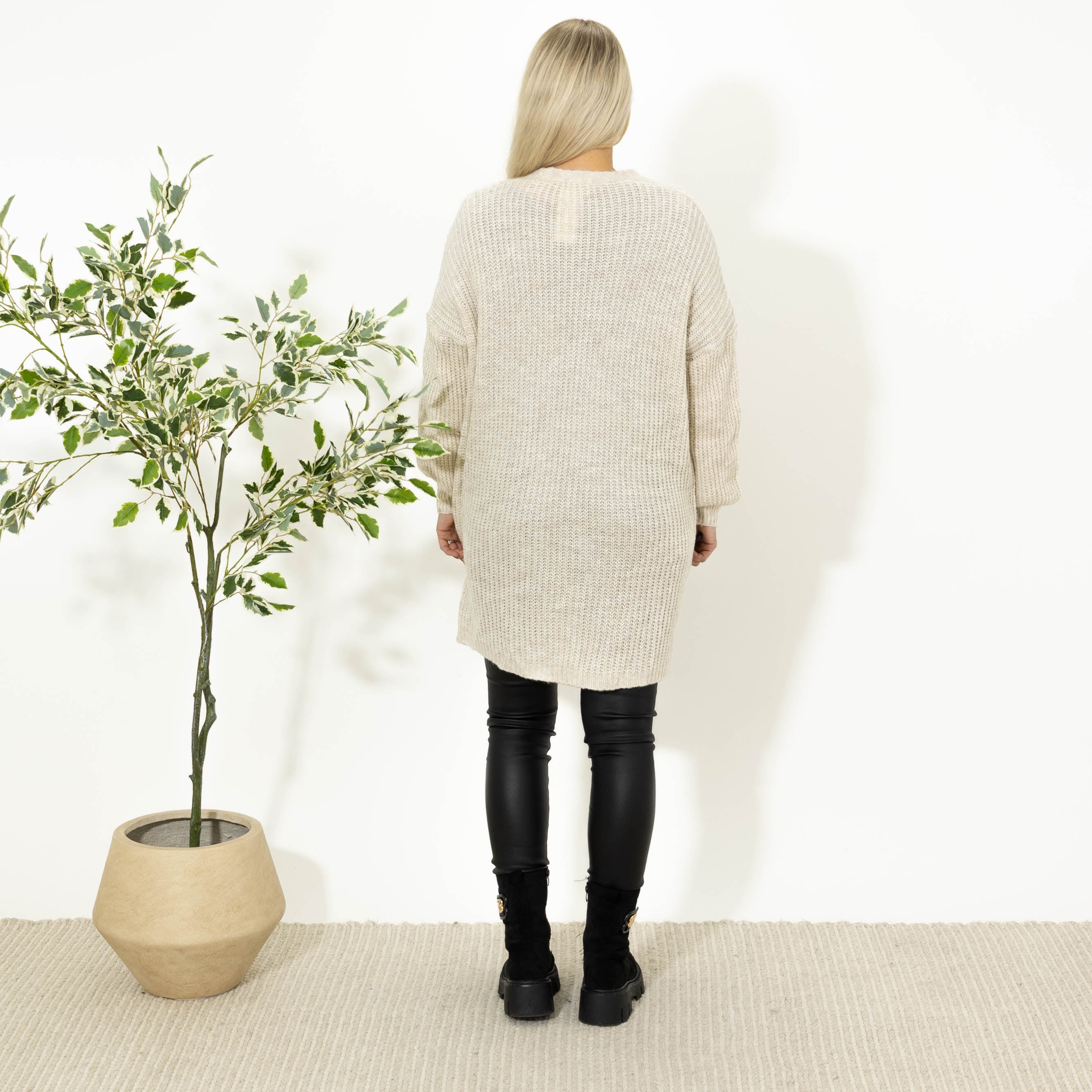 Katja strikcardigan, Beige