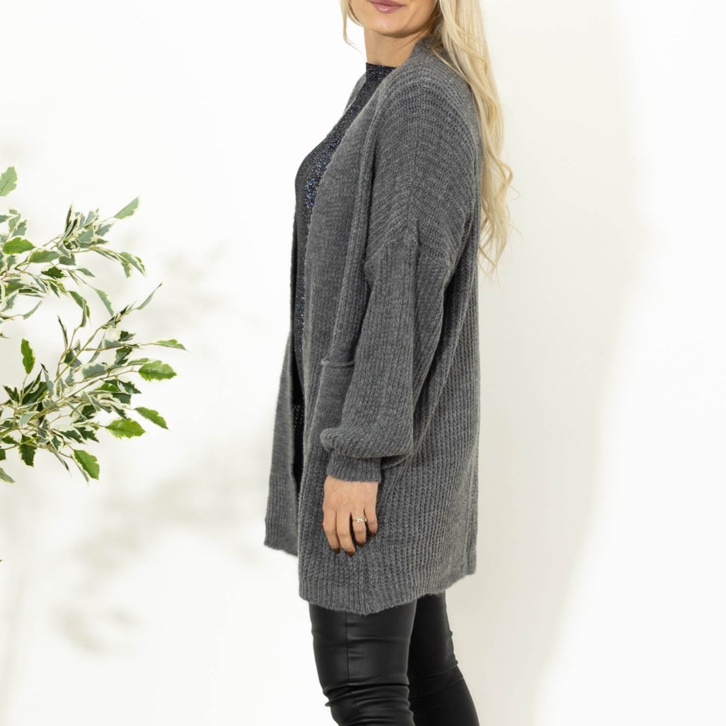 Katja strikcardigan, Grå