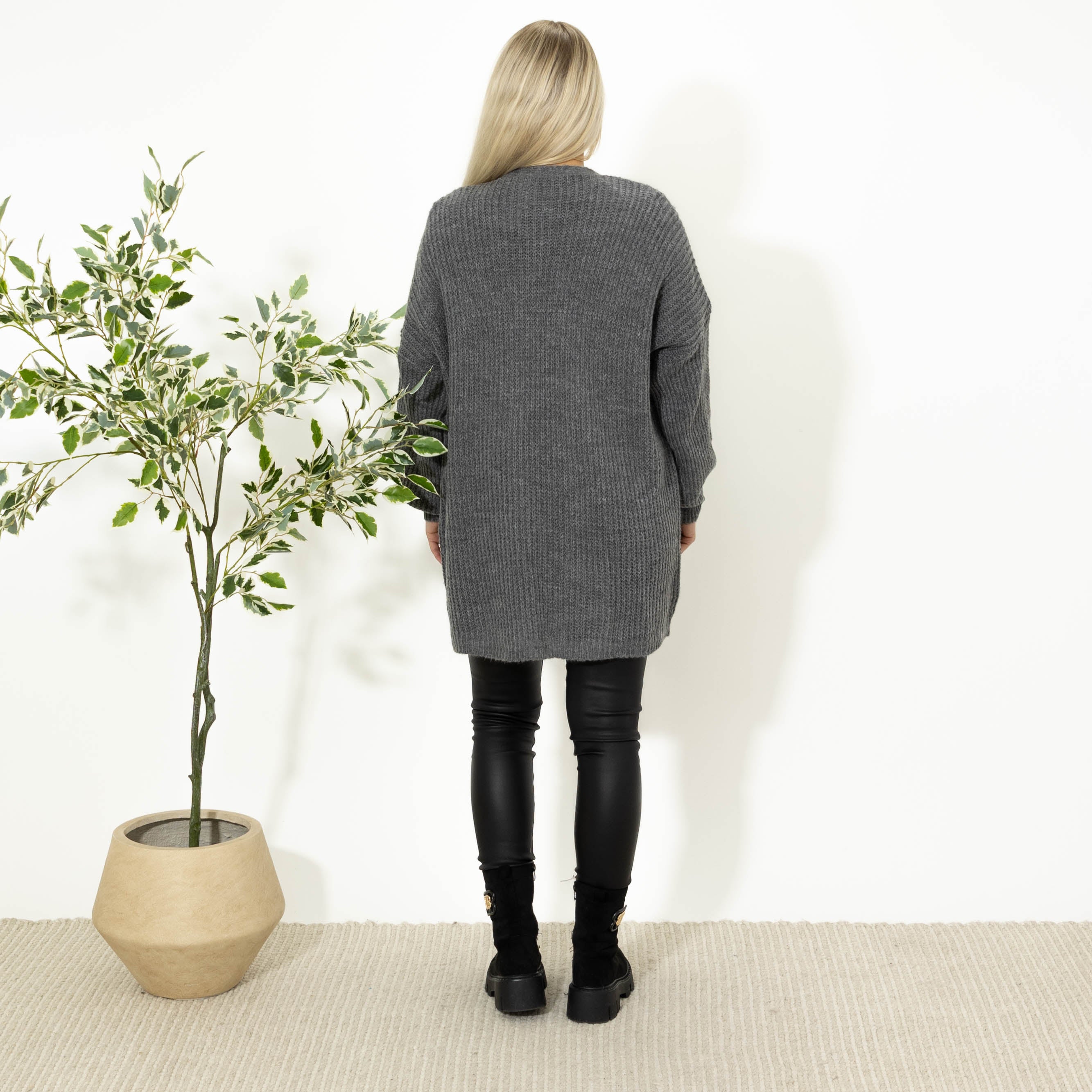Katja strikcardigan, Grå