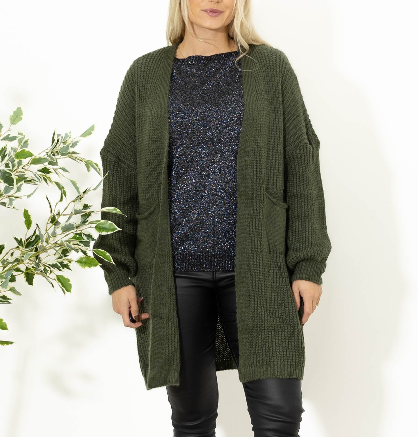 Katja strikcardigan, Khaki