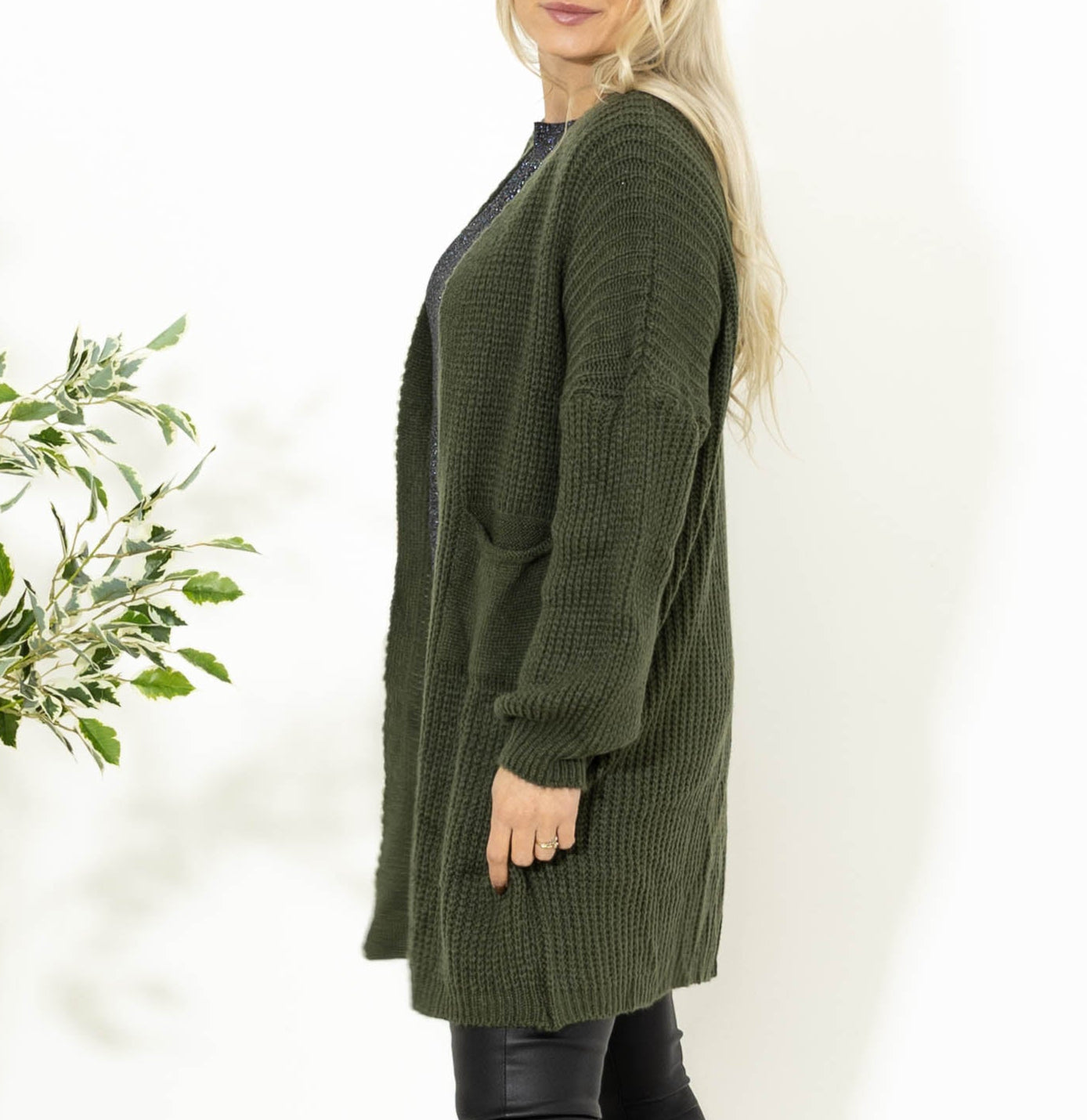 Katja strikcardigan, Khaki