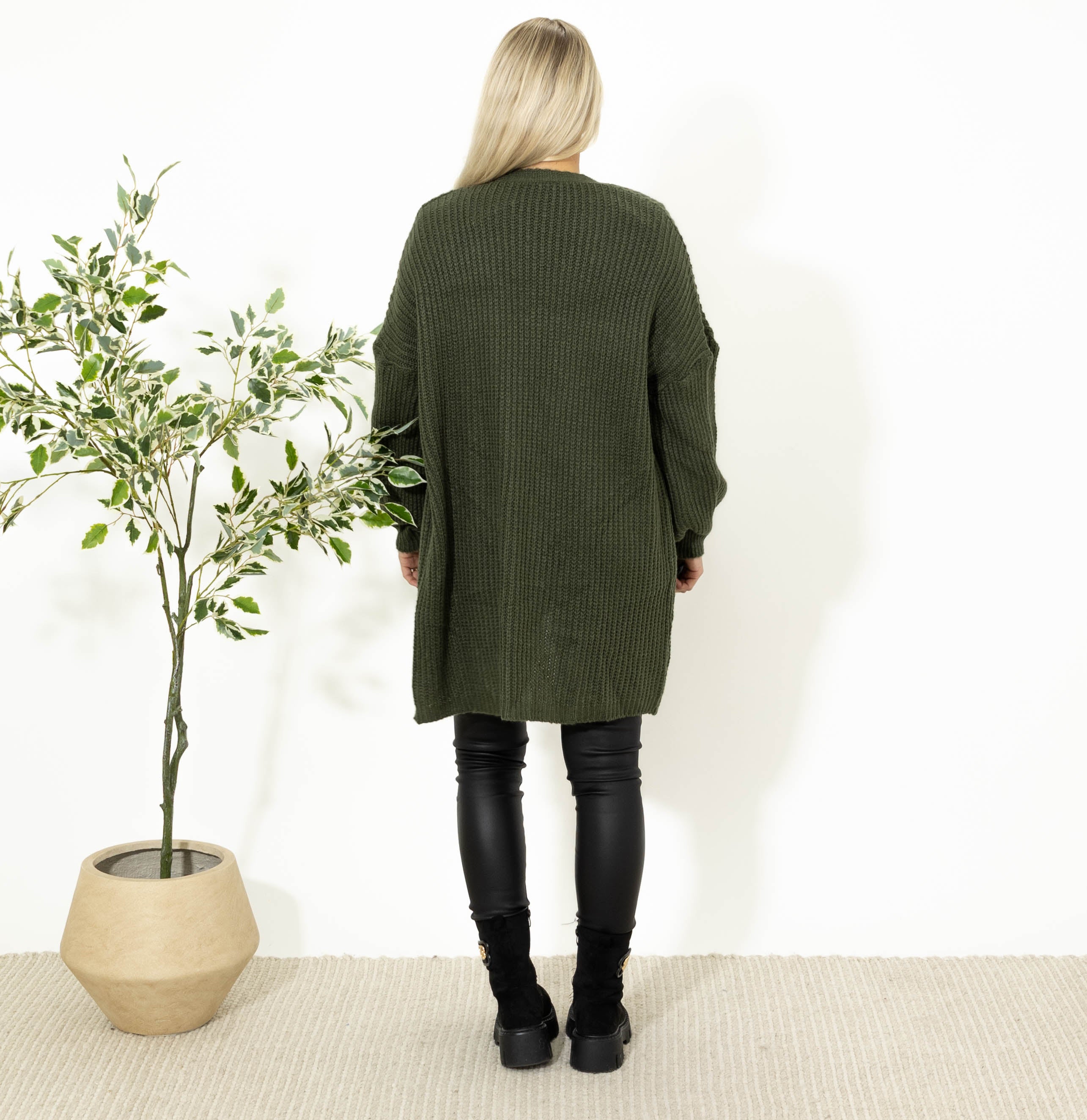 Katja strikcardigan, Khaki