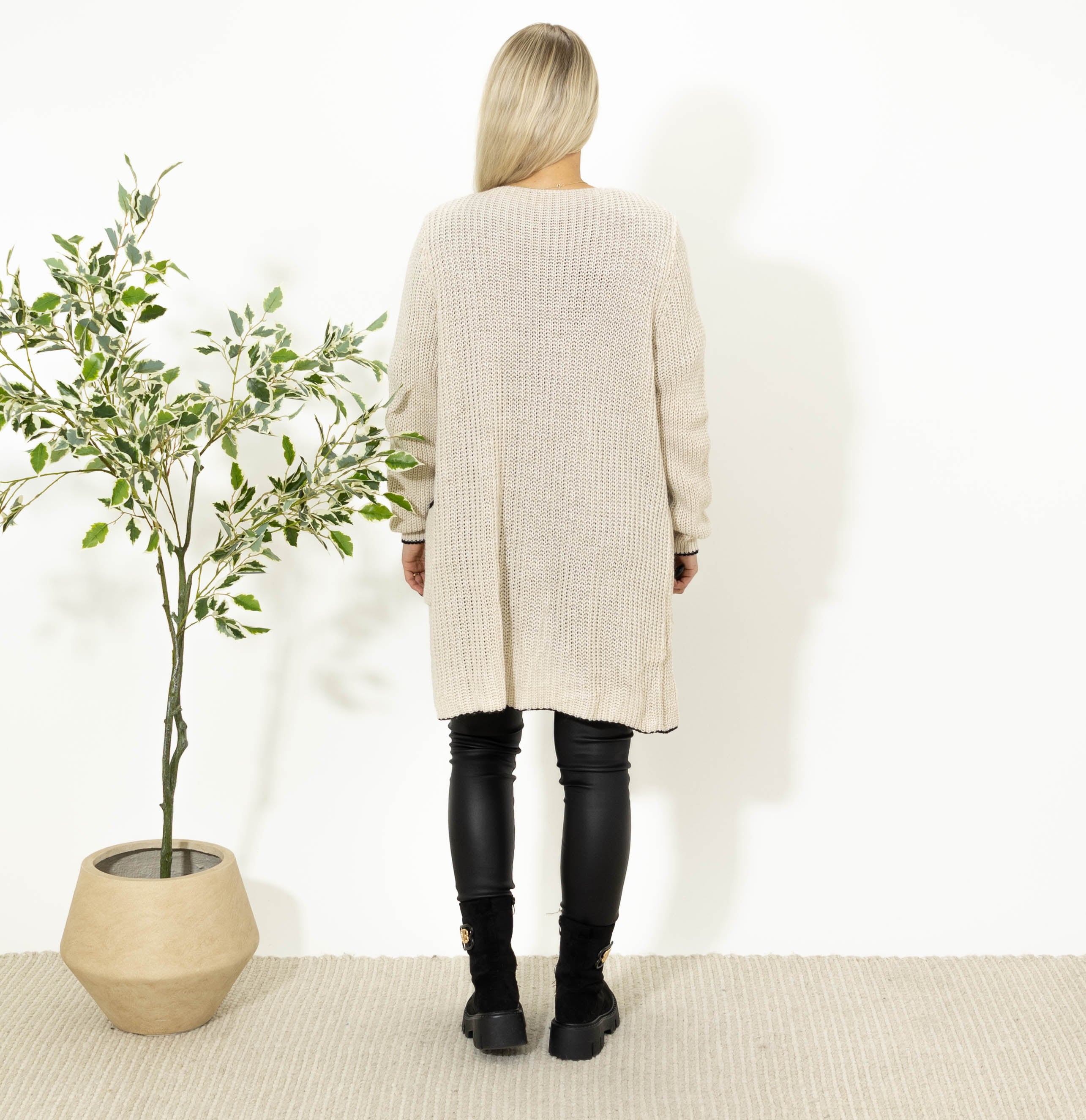 Maren strikcardigan, Beige