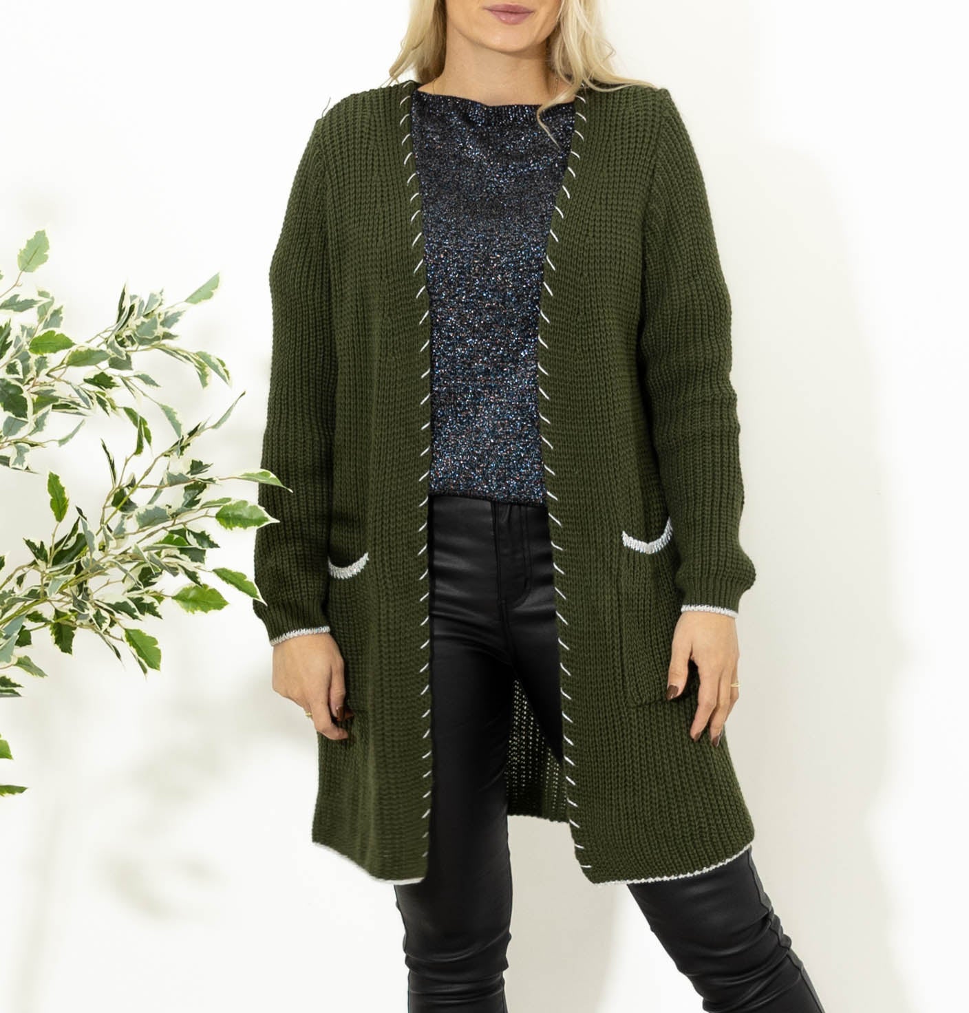 Maren strikcardigan, Khaki