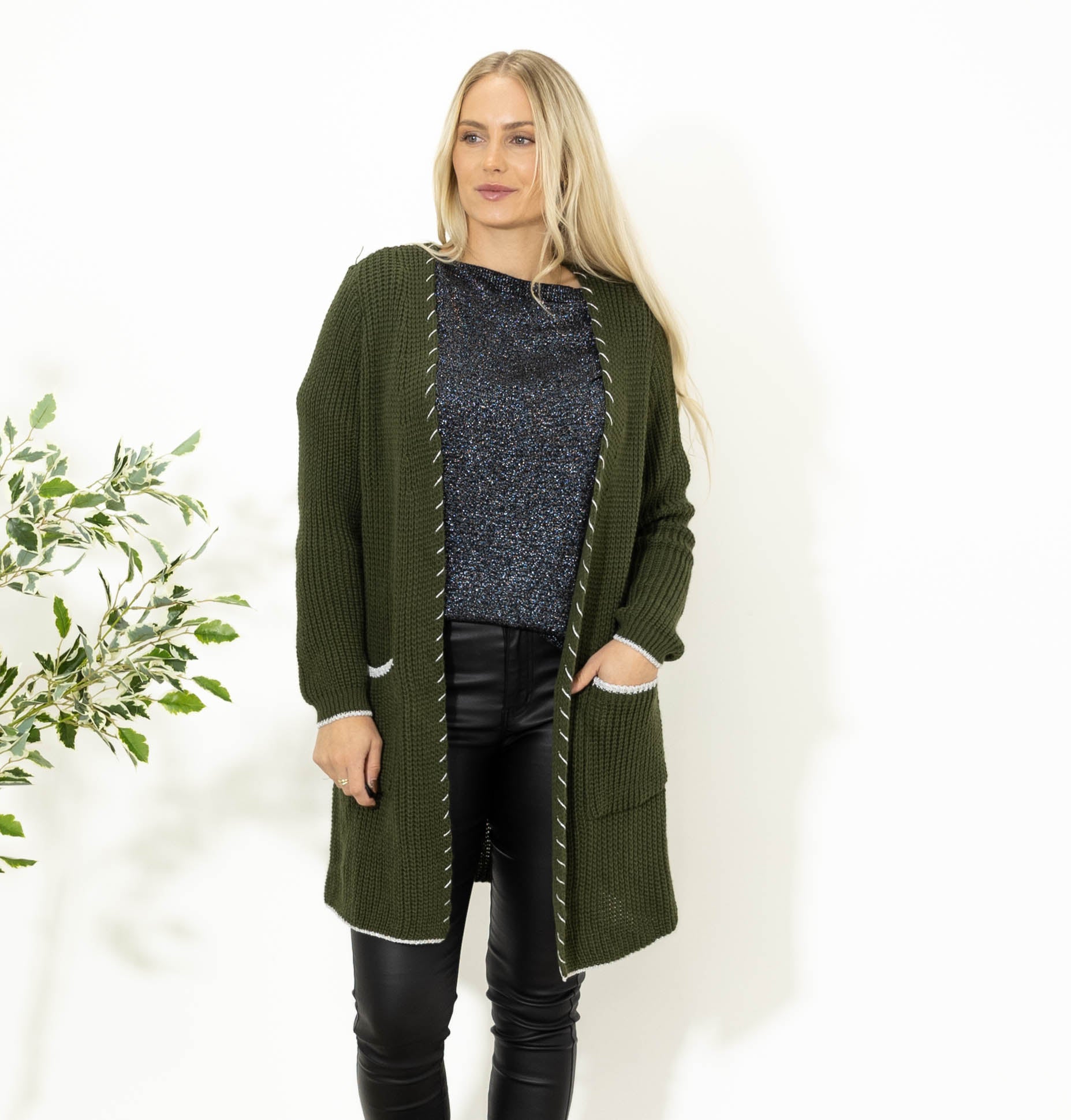 Maren strikcardigan, Khaki