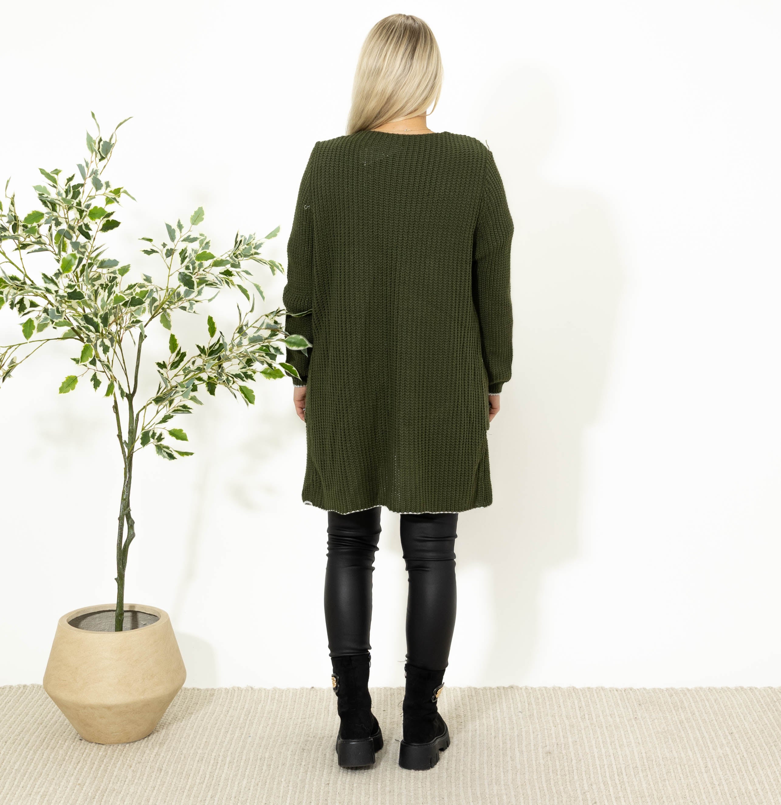 Maren strikcardigan, Khaki