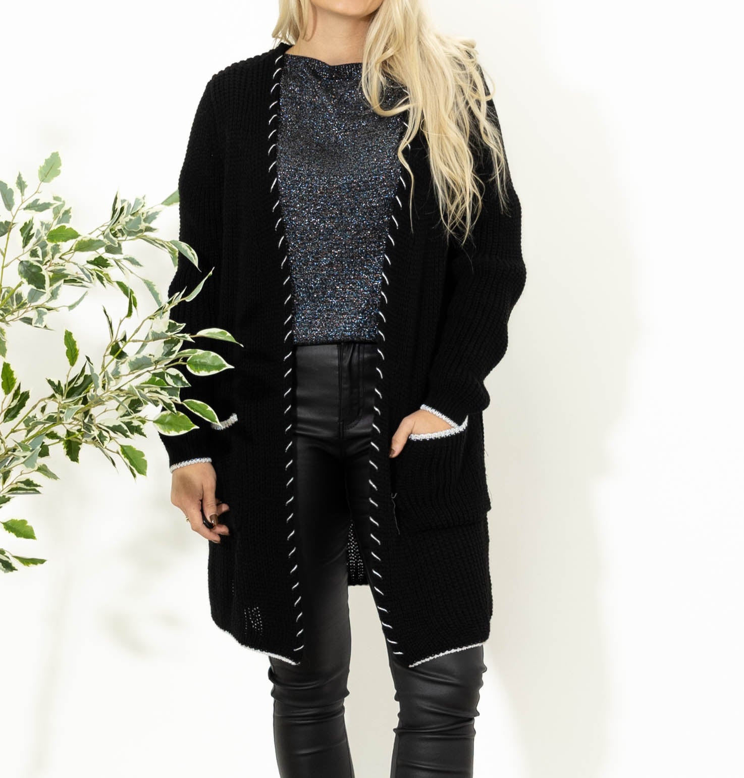 Maren strikcardigan, Sort