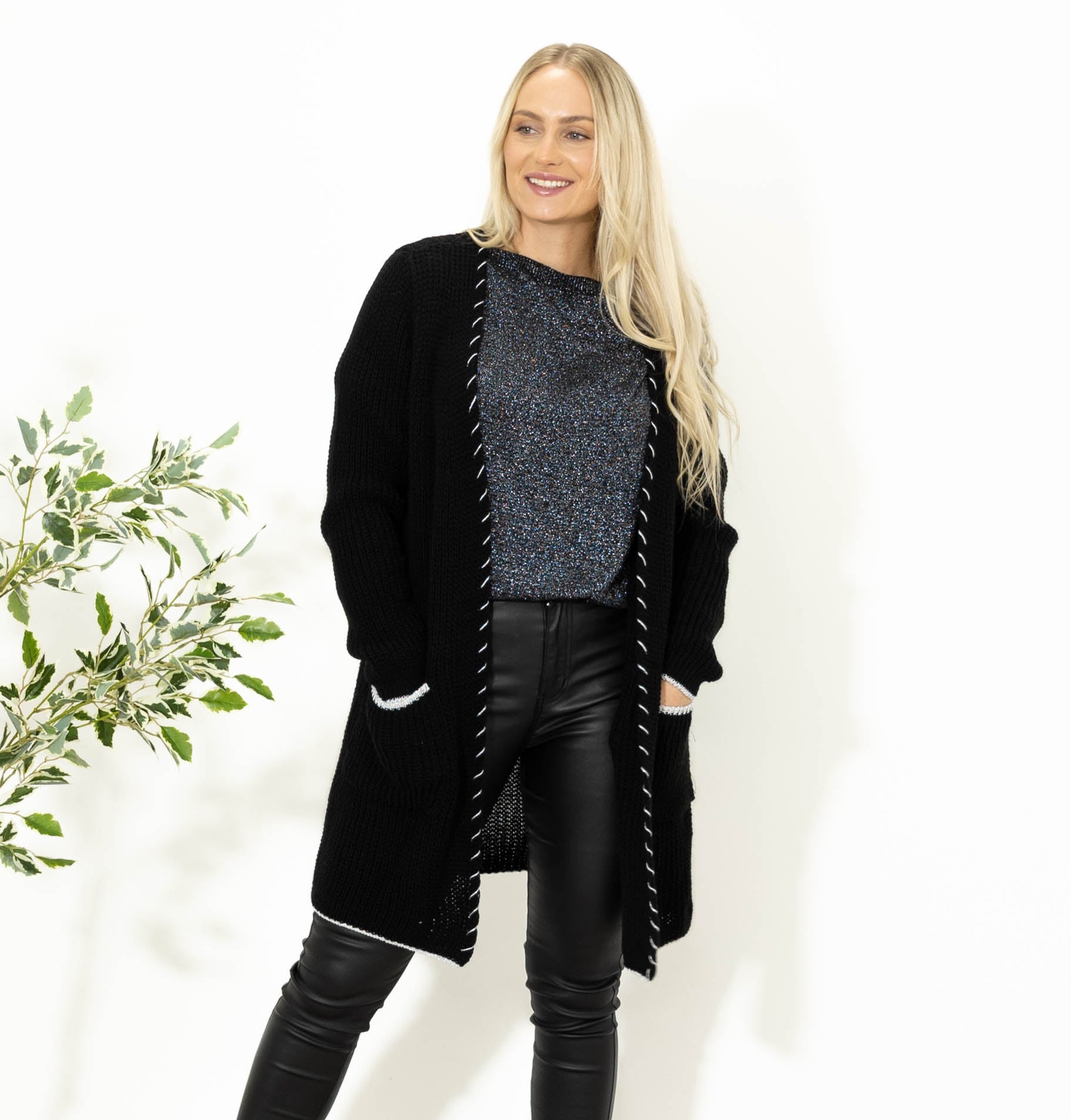 Maren strikcardigan, Sort