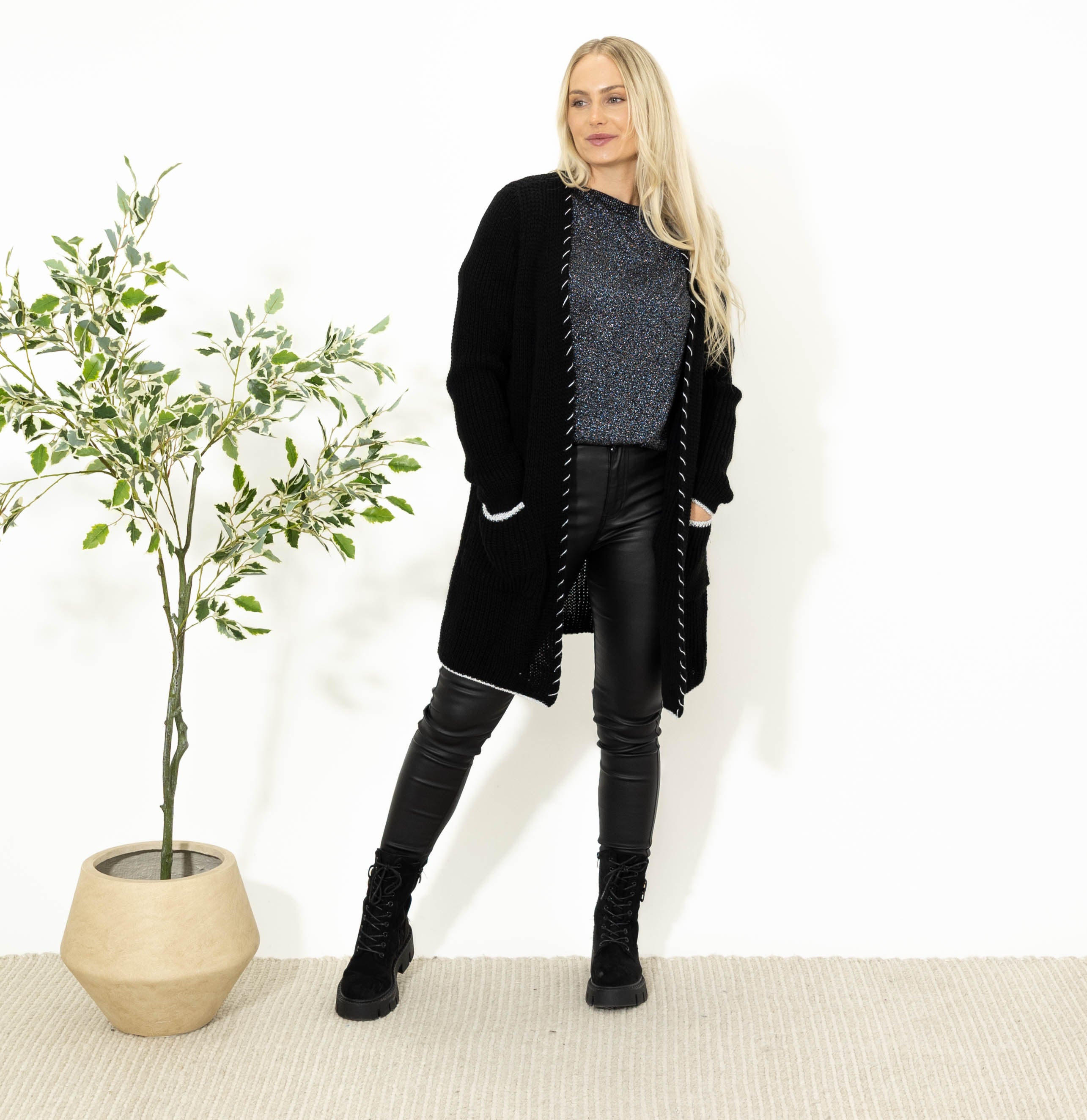 Maren strikcardigan, Sort