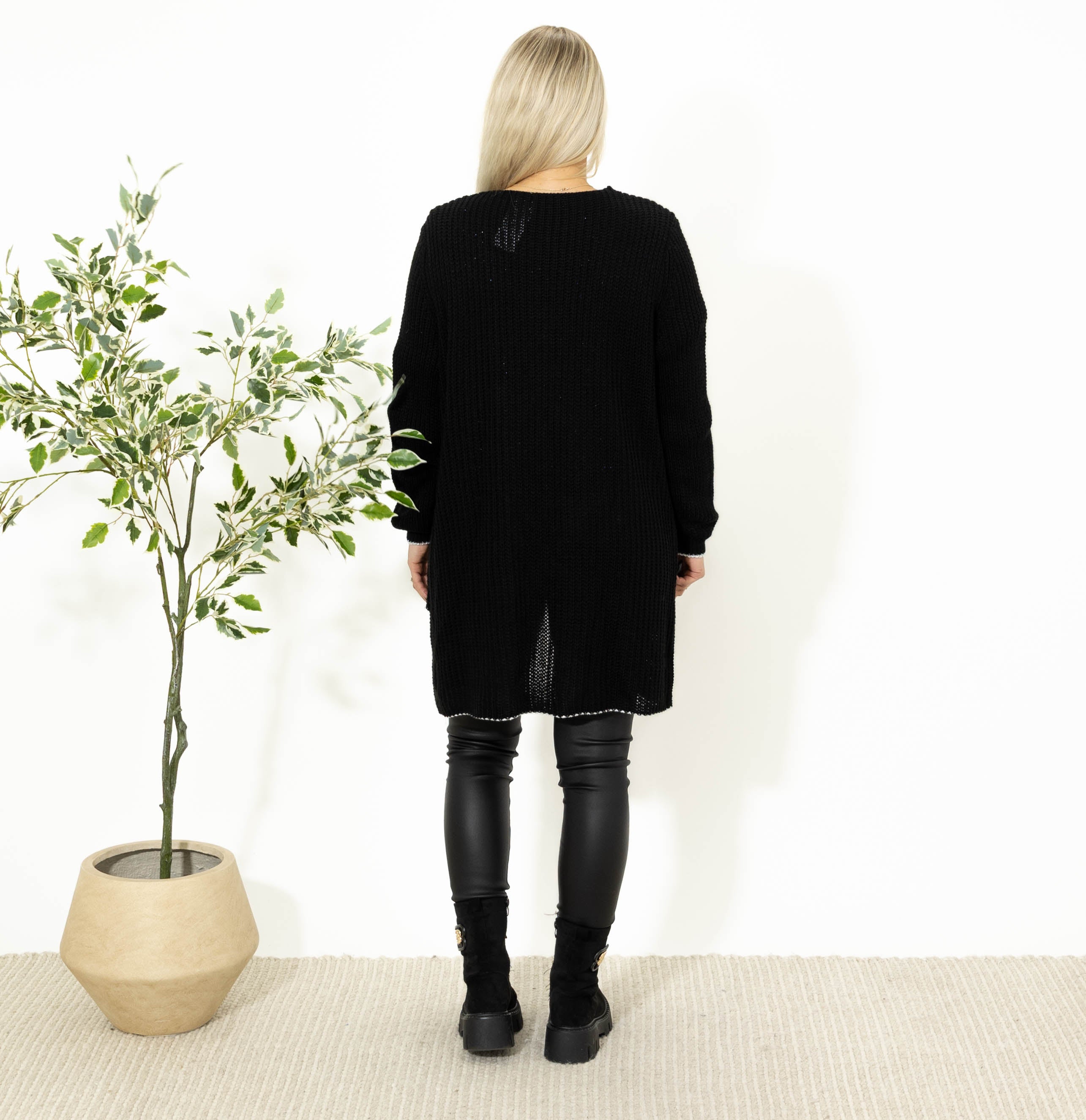 Maren strikcardigan, Sort