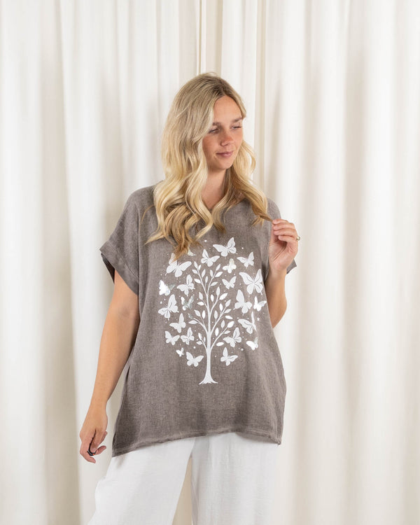 Selma t-shirt, Taupe