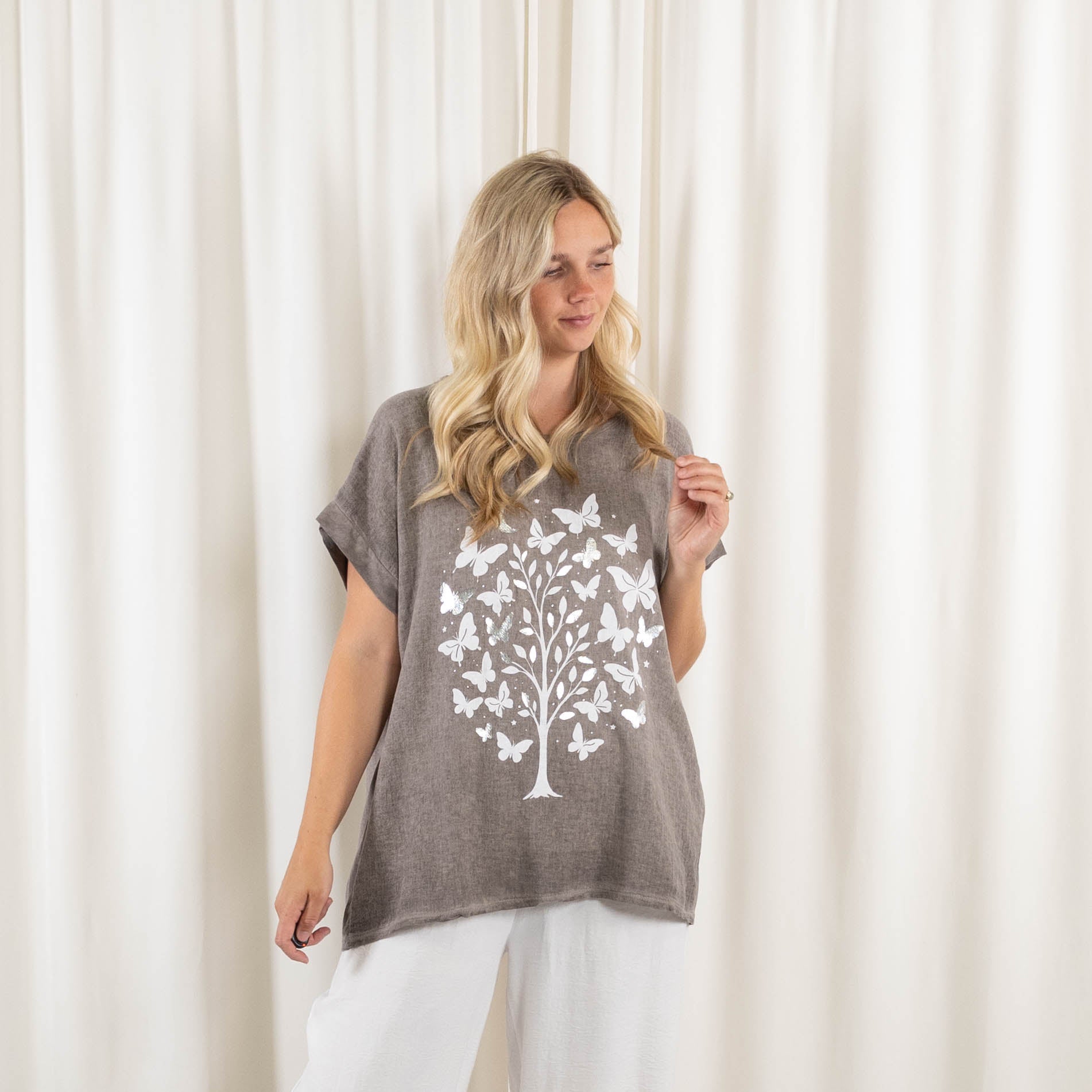 Selma t-shirt, Taupe
