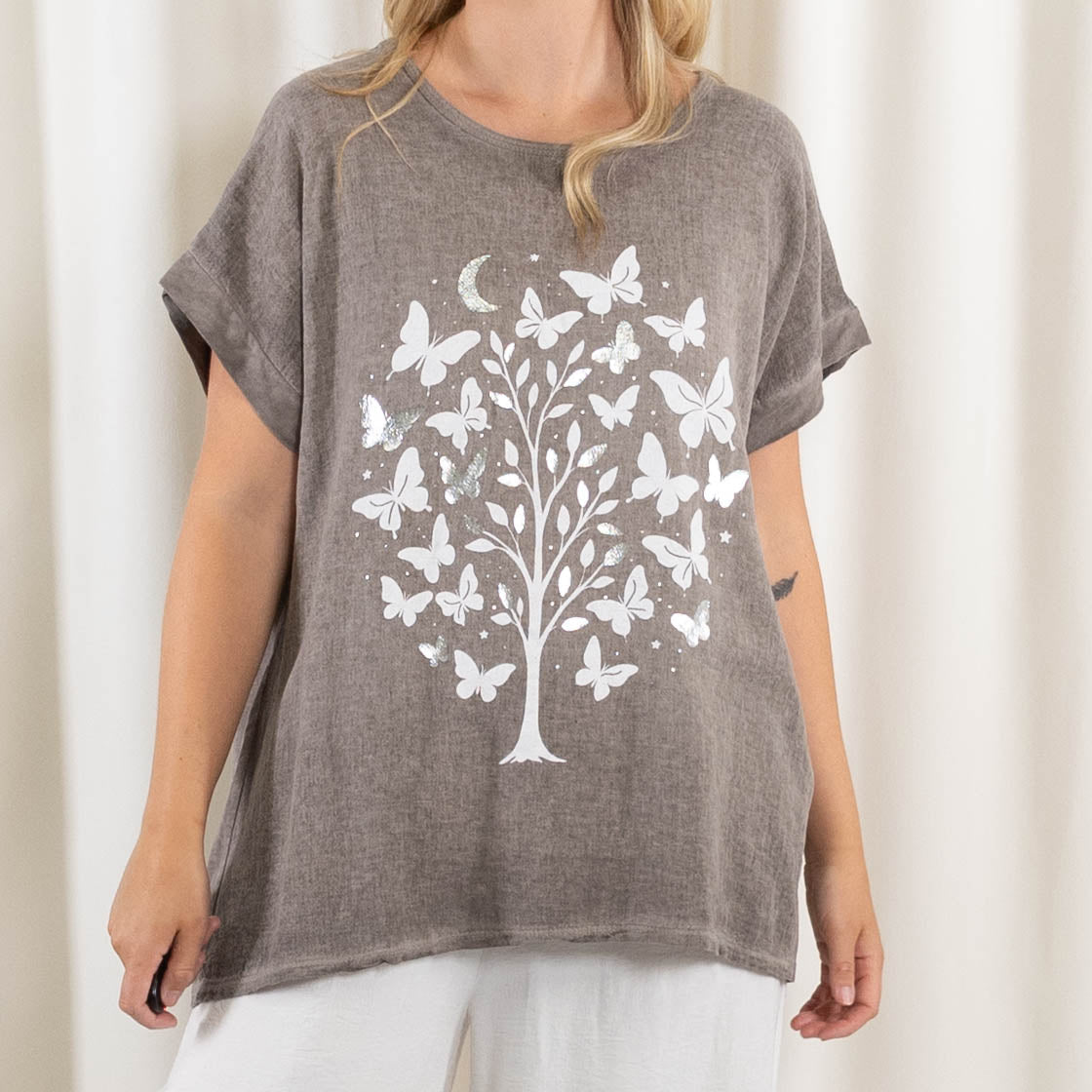 Selma t-shirt, Taupe