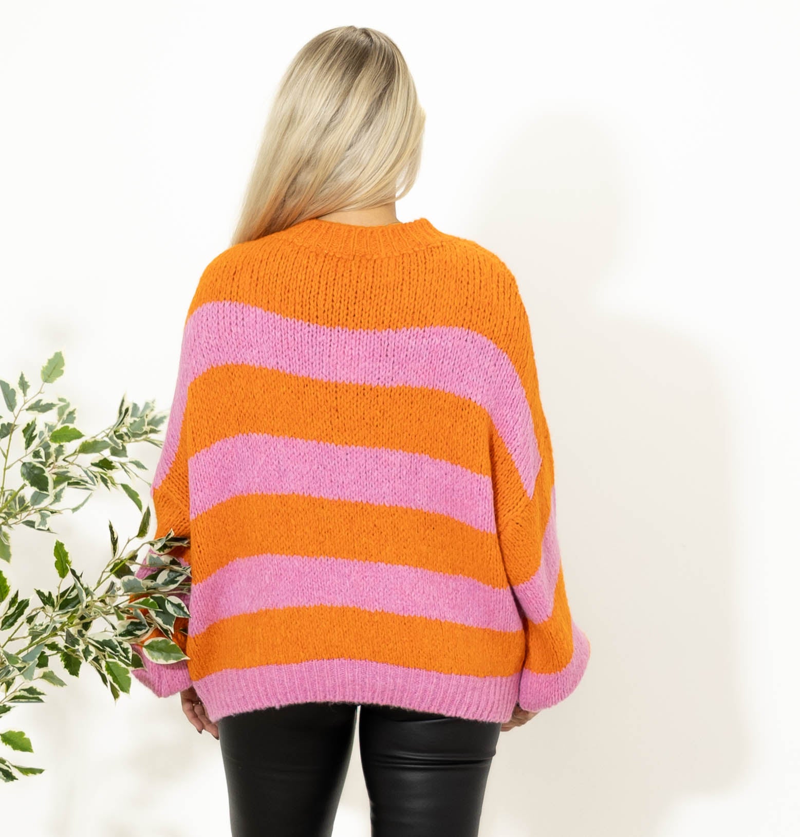 Gita stribet strik. Orange