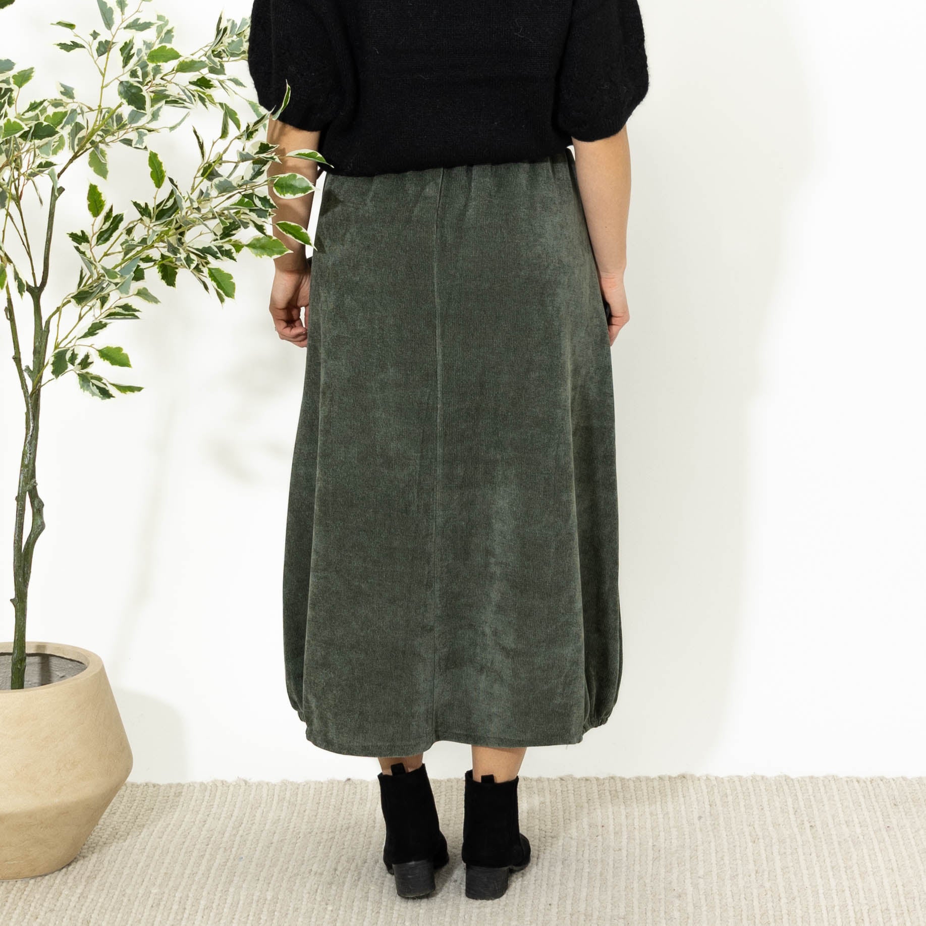 Becky nederdel m. bælte, Khaki
