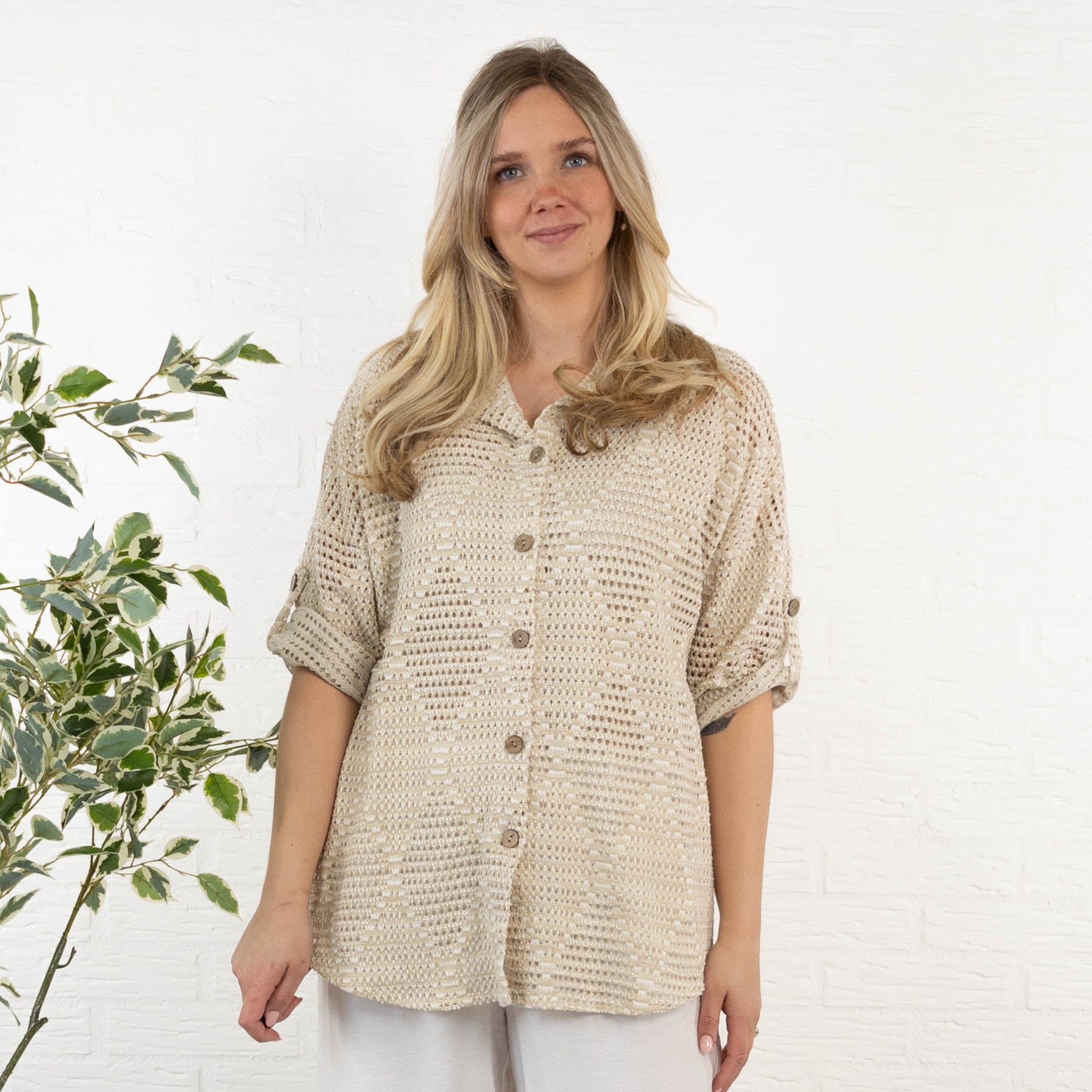 Anita skjorte, Beige