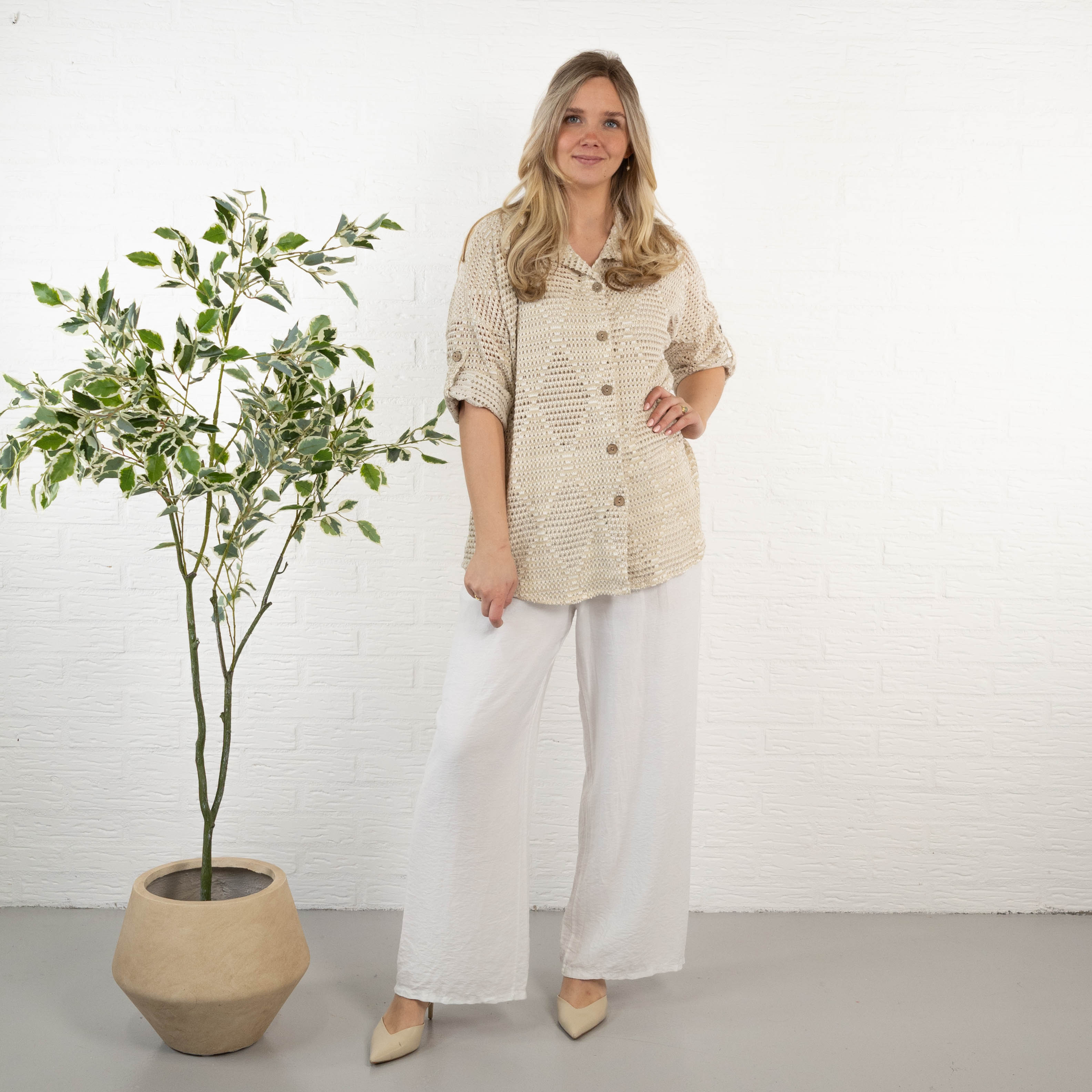 Anita skjorte, Beige